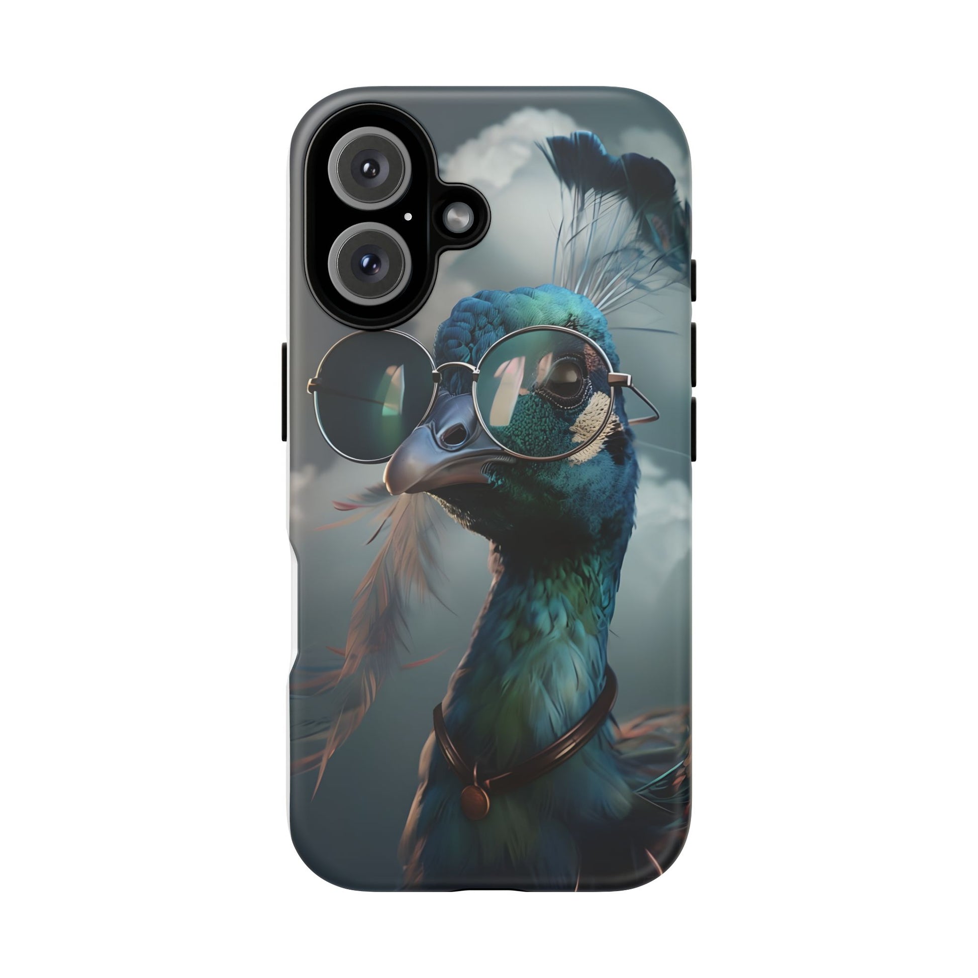 Phone Case, Peacock Design, Neon Lighting, Unique Gift, Hard Shell Cover, Protective Sleeve