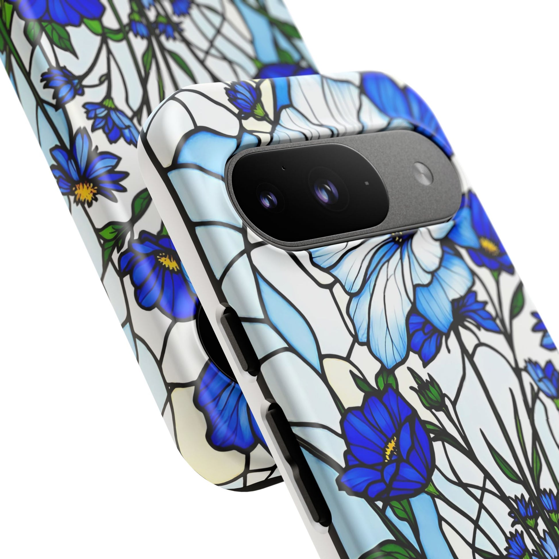 Botanical Stained Glass Tough Case - Floral Phone Cover, Protective Phone Case, Flower Pattern Phone Shell, Nature Inspired Smartphone Case,