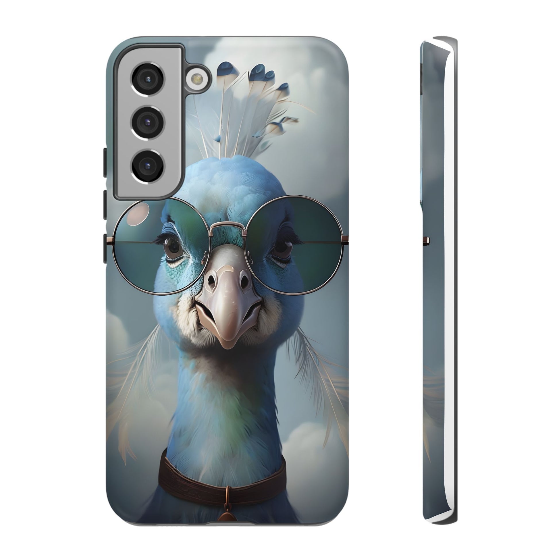 Phone Case, Glamorous Peacock Wearing Sunglasses - Protective Cover, Unique Gift, Trendy Accessories, Animal Lover, Fashionable Mobile Shell