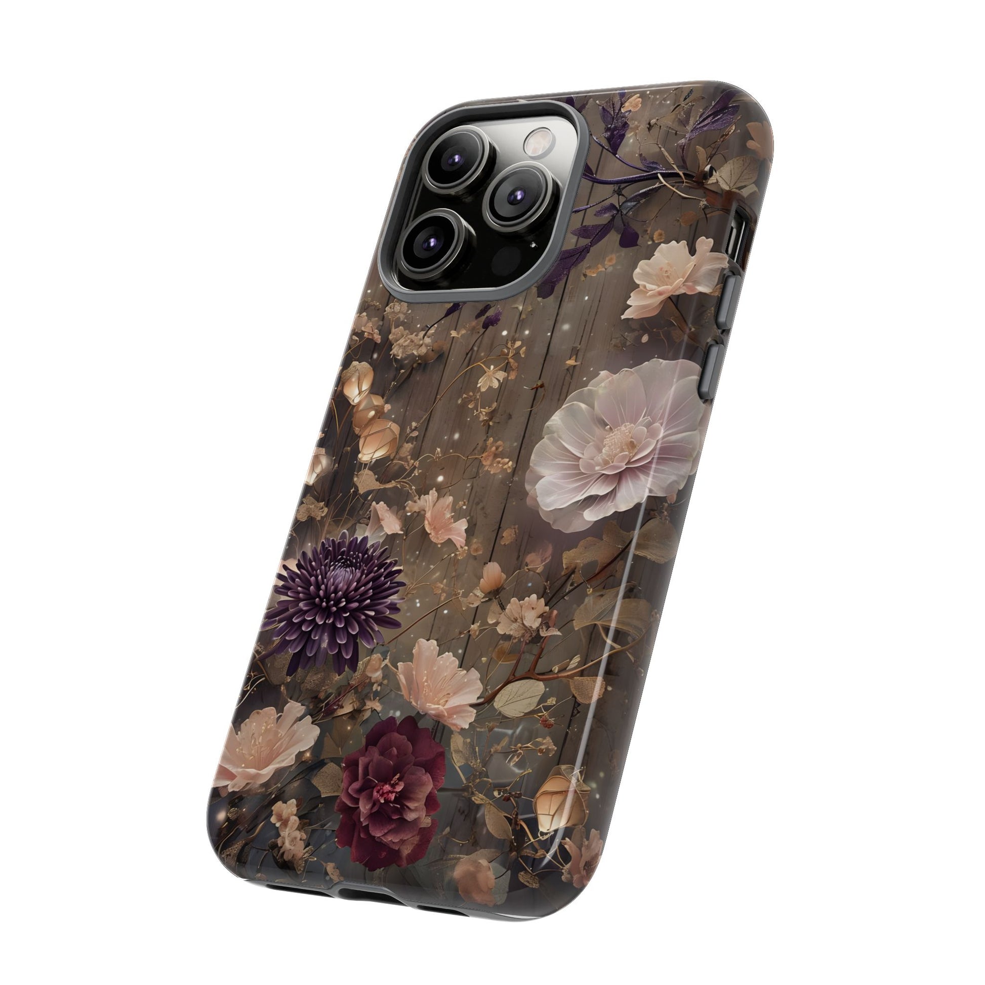 Tough Cases, Enchanting Floral Pattern - Floral Phone Case, Protective Phone Cover, Botanical Design, Flower Print, Tough Shell for Device