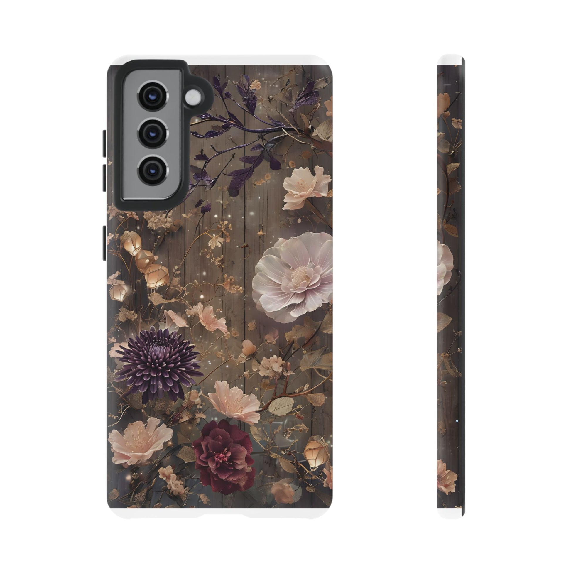 Tough Cases, Enchanting Floral Pattern - Floral Phone Case, Protective Phone Cover, Botanical Design, Flower Print, Tough Shell for Device