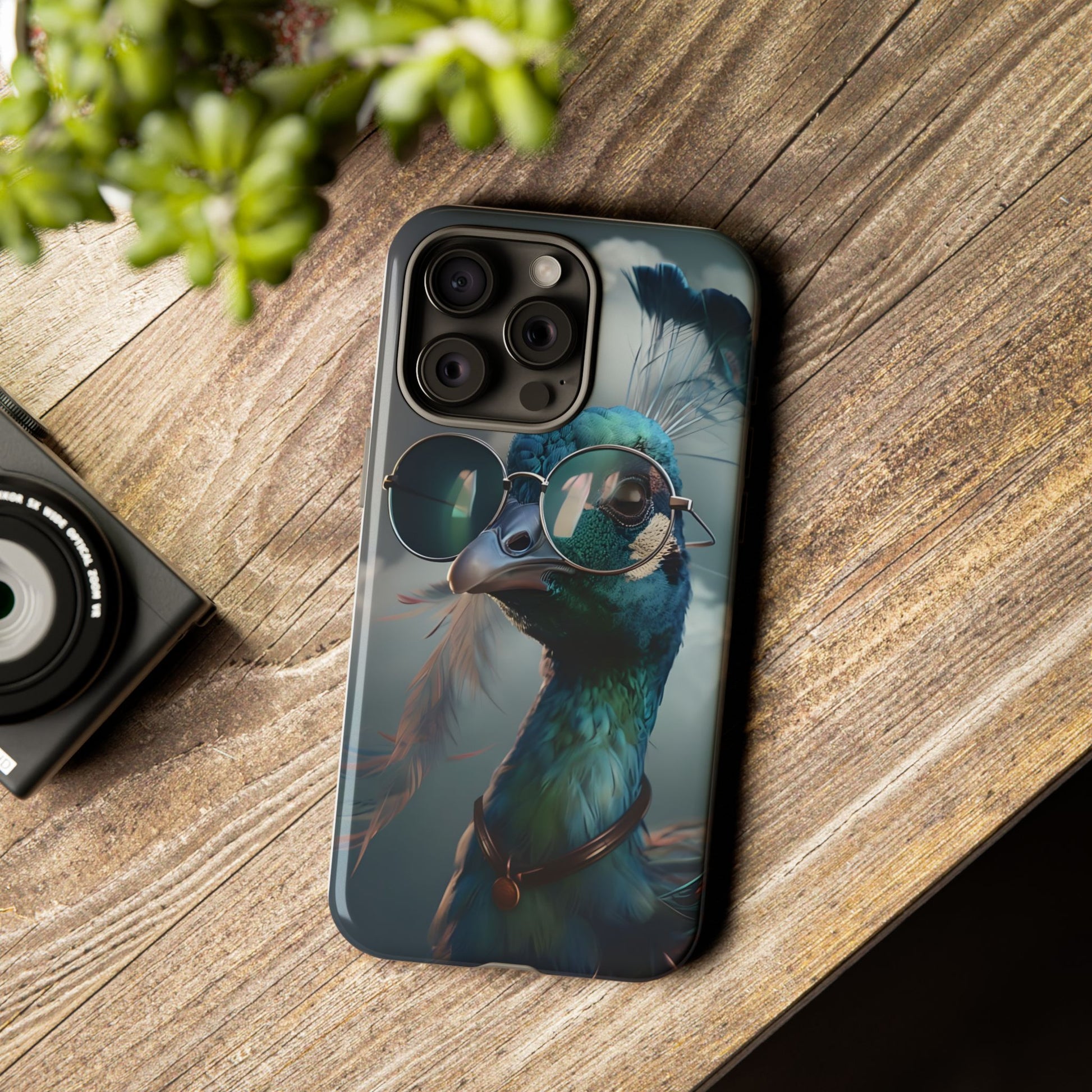 Phone Case, Peacock Design, Neon Lighting, Unique Gift, Hard Shell Cover, Protective Sleeve