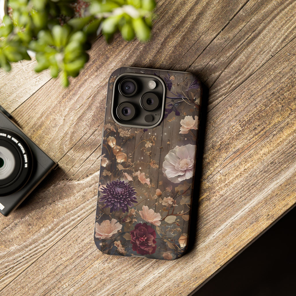 Tough Cases, Enchanting Floral Pattern - Floral Phone Case, Protective Phone Cover, Botanical Design, Flower Print, Tough Shell for Device