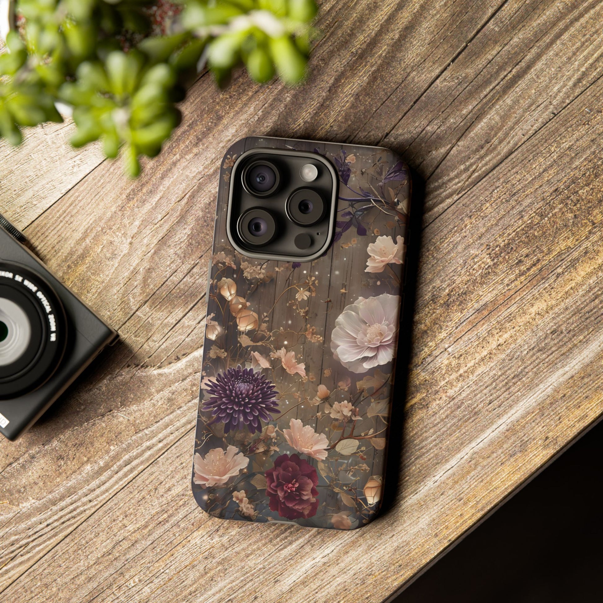 Tough Cases, Enchanting Floral Pattern - Floral Phone Case, Protective Phone Cover, Botanical Design, Flower Print, Tough Shell for Device
