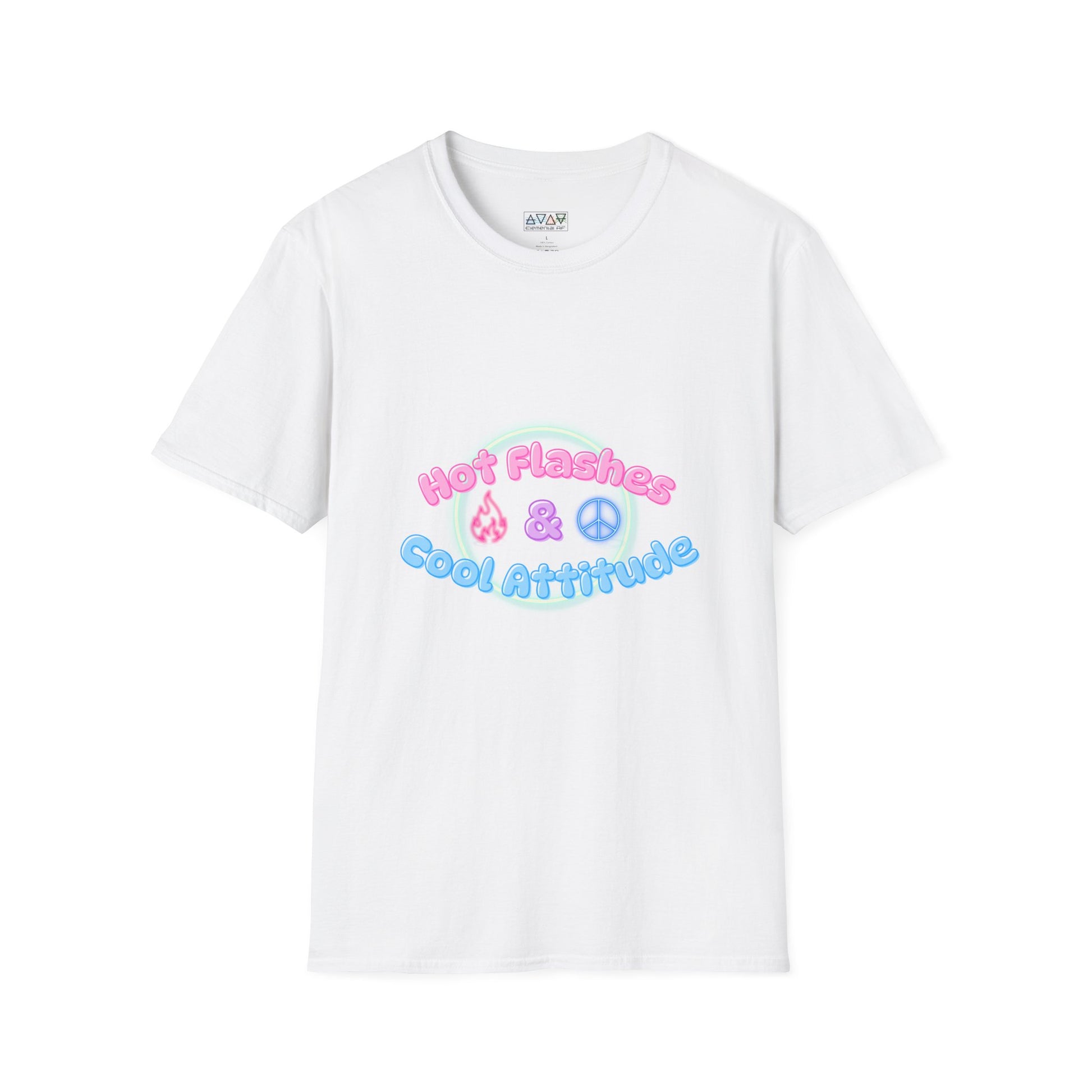 Midlife Women's Hot Flashes Cool Attitude Unisex Softstyle T-Shirt, Menopause Shirt, Funny Graphic Tee, Mom Gift, Birthday Present