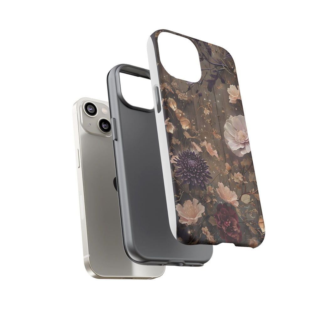 Tough Cases, Enchanting Floral Pattern - Floral Phone Case, Protective Phone Cover, Botanical Design, Flower Print, Tough Shell for Device