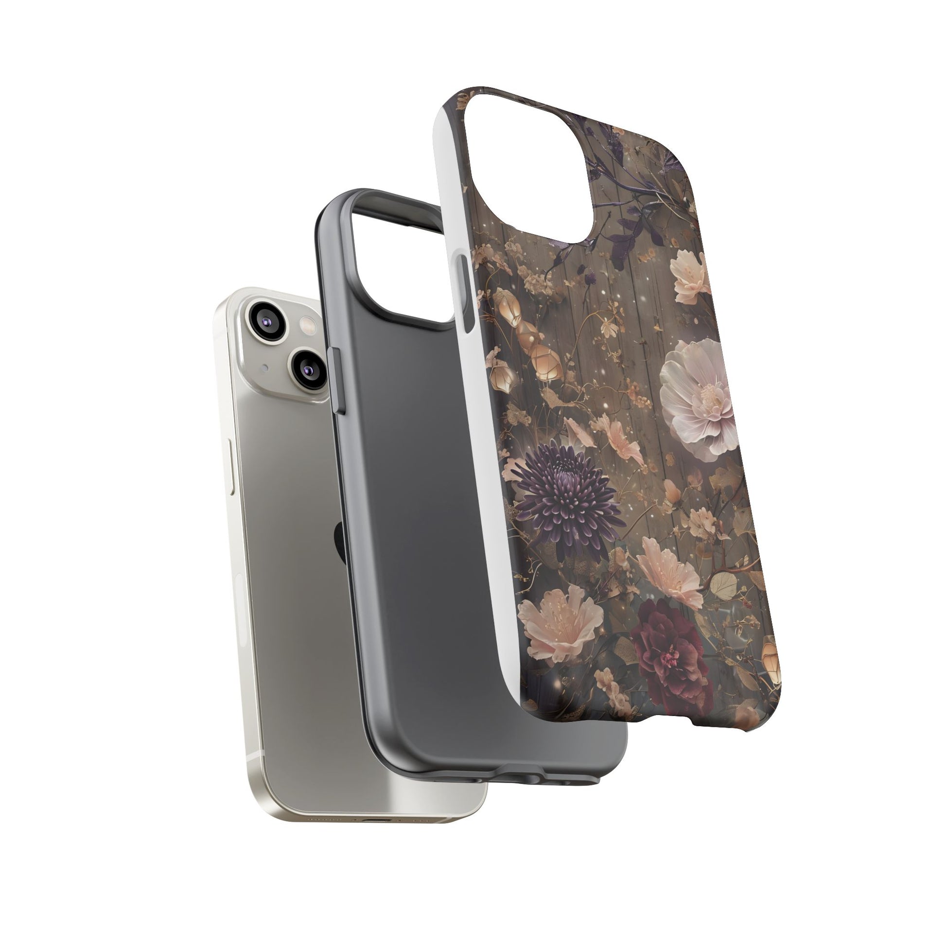 Tough Cases, Enchanting Floral Pattern - Floral Phone Case, Protective Phone Cover, Botanical Design, Flower Print, Tough Shell for Device