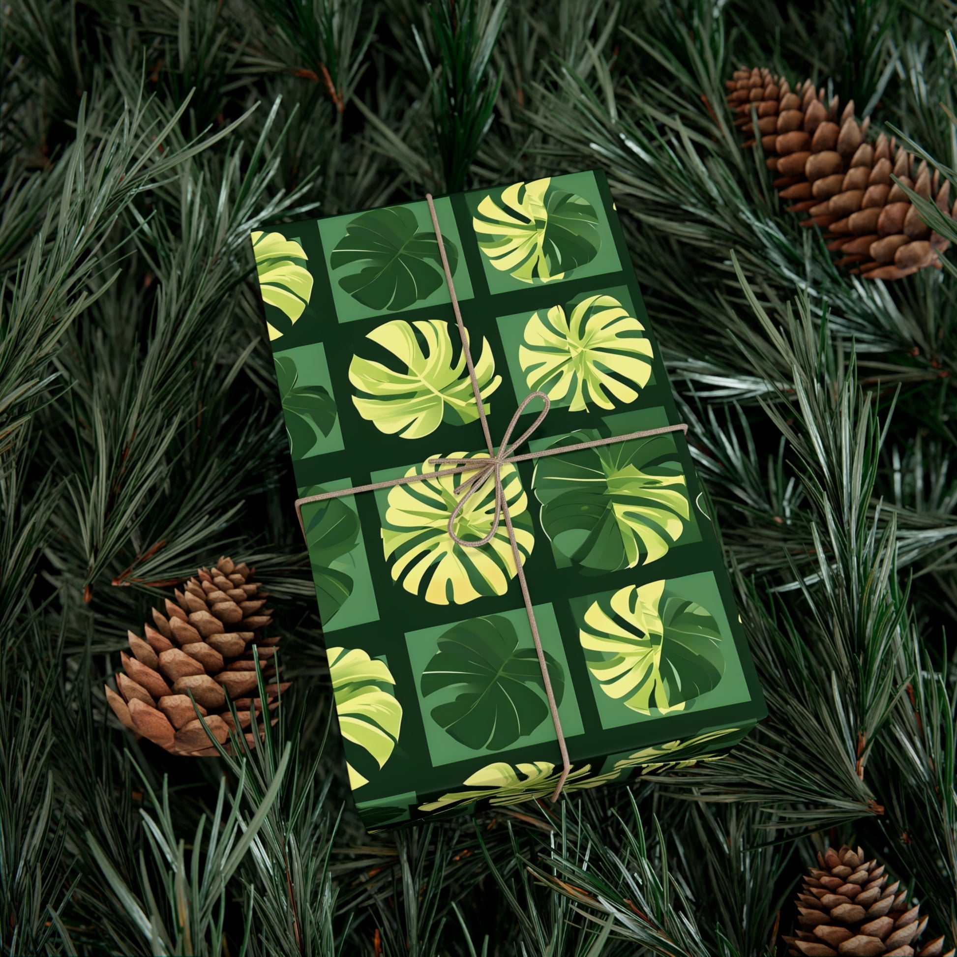 Wrapping Paper, Vibrant Tropical Botanical Pattern With Monstera Leaves - Gift Wrap Rolls, Eco-Friendly Gift Wrap, Holiday Season Wrapping