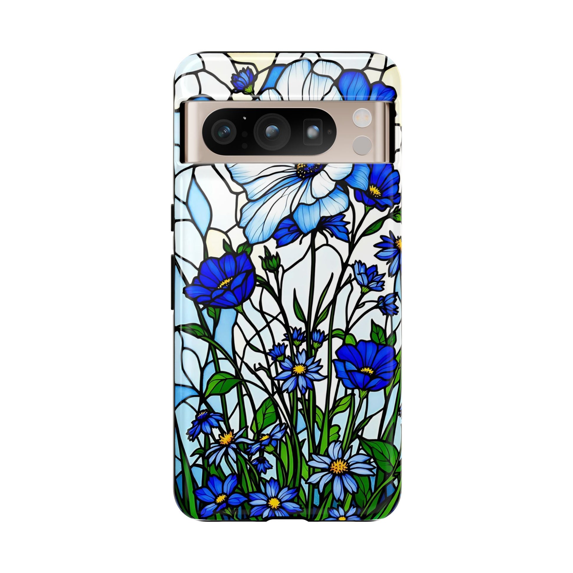 Botanical Stained Glass Tough Case - Floral Phone Cover, Protective Phone Case, Flower Pattern Phone Shell, Nature Inspired Smartphone Case,