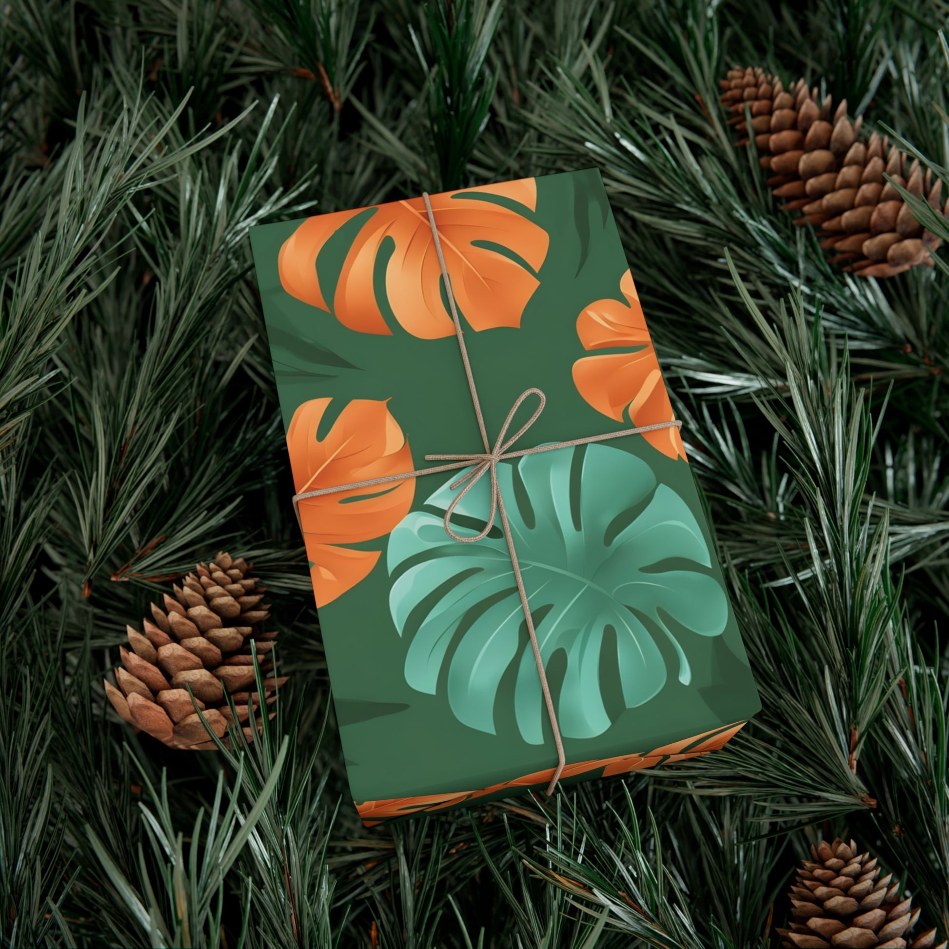 Wrapping Paper, Tropical Monstera Leaf Gift Wrap, Botanical Pattern Sheets, Colorful Holiday Gift Wrap, Jungle Party Wrap Roll, Leafy