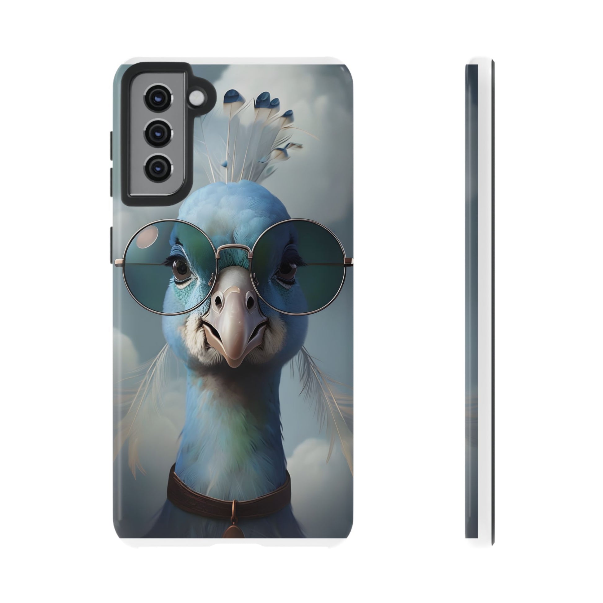 Phone Case, Glamorous Peacock Wearing Sunglasses - Protective Cover, Unique Gift, Trendy Accessories, Animal Lover, Fashionable Mobile Shell