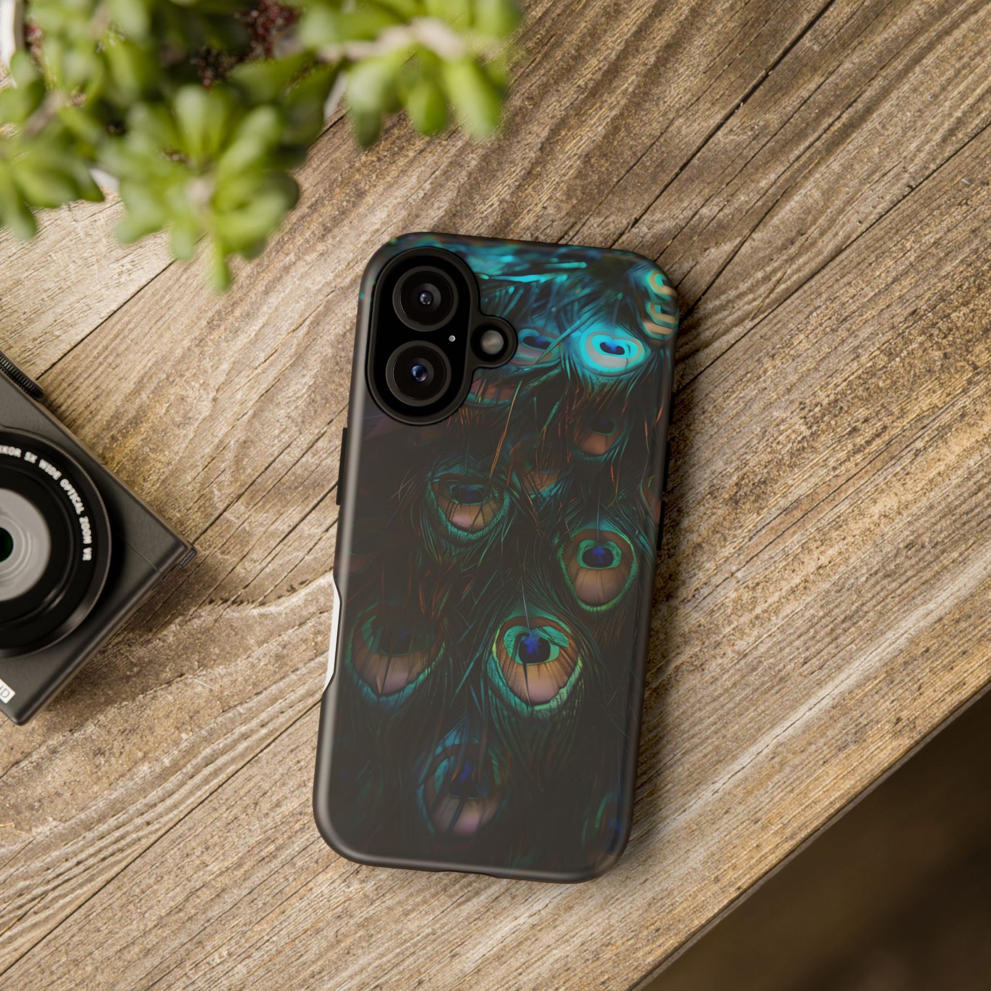 Phone Case, Close Up Peacock Feathers Design, Protective Cover, Unique Gift, Stylish Accessory, Nature Lover Gift, Feather Print Case