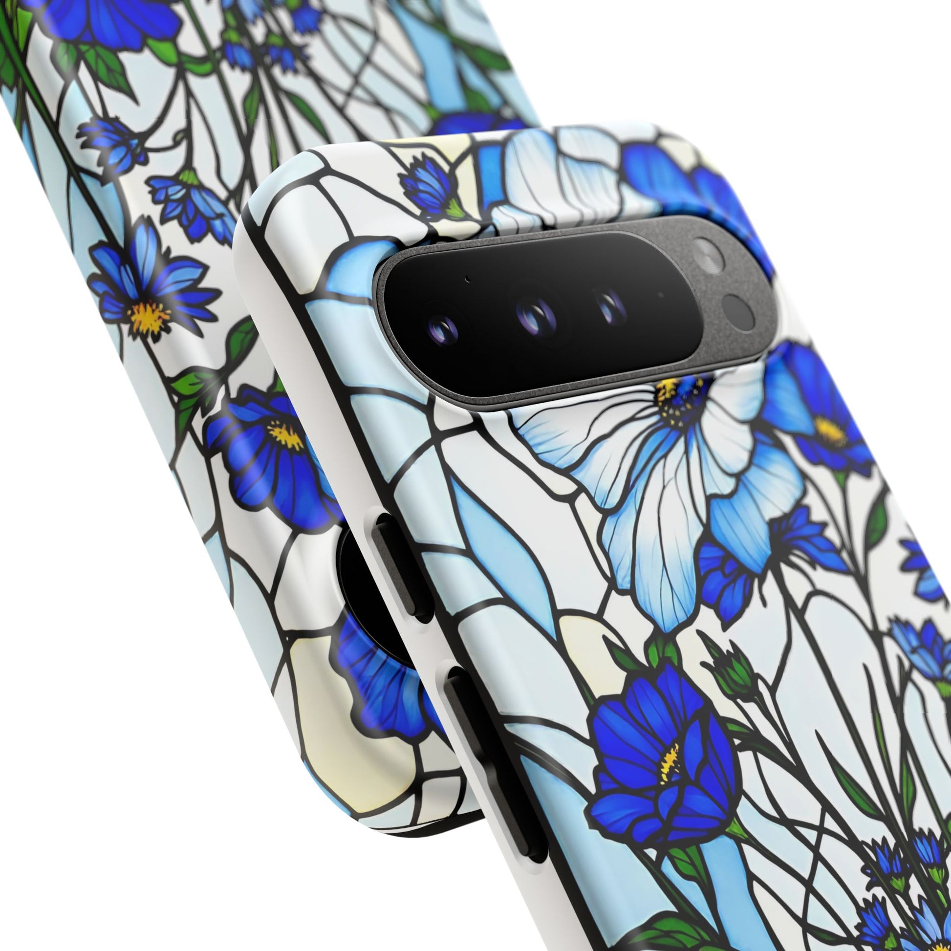 Botanical Stained Glass Tough Case - Floral Phone Cover, Protective Phone Case, Flower Pattern Phone Shell, Nature Inspired Smartphone Case,