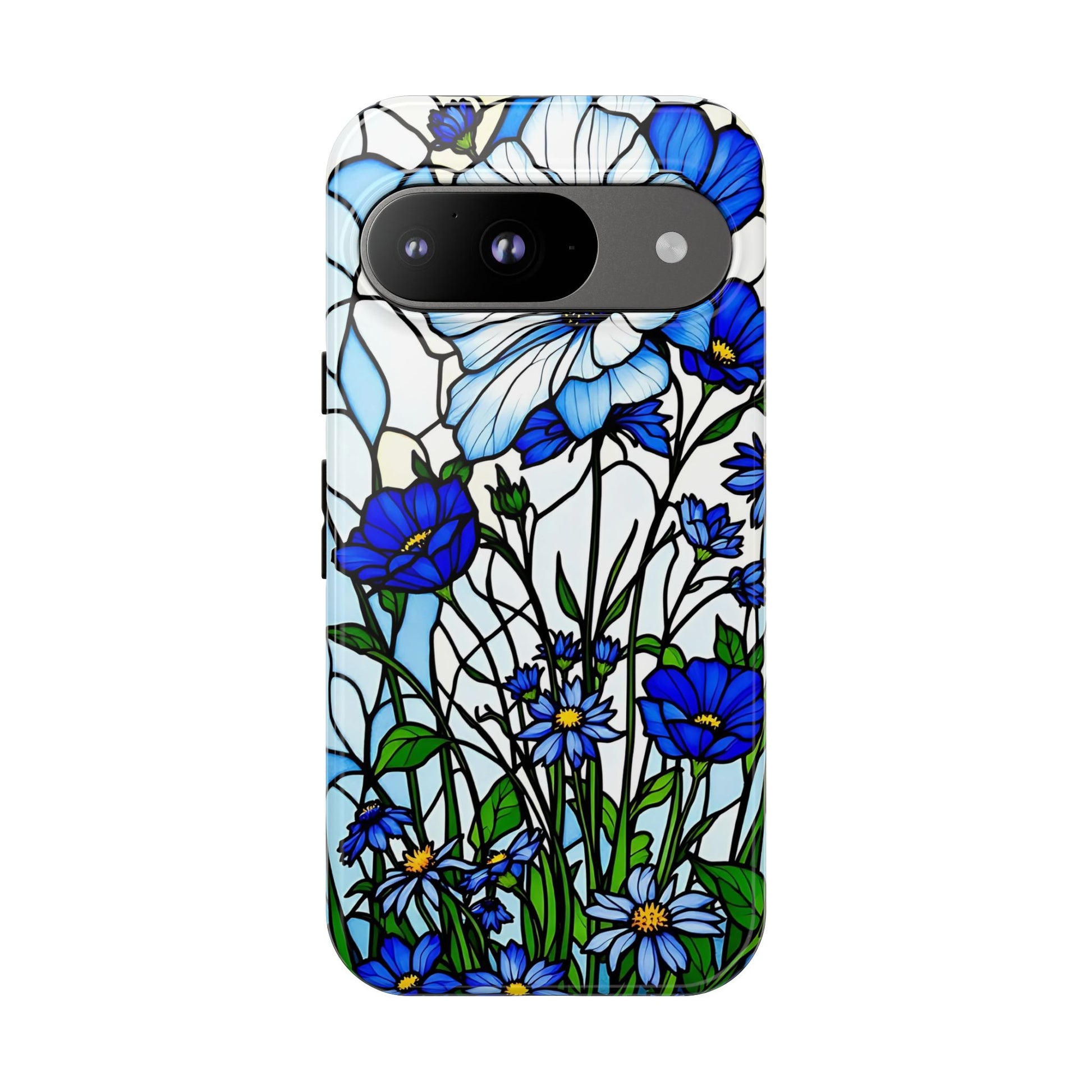 Botanical Stained Glass Tough Case - Floral Phone Cover, Protective Phone Case, Flower Pattern Phone Shell, Nature Inspired Smartphone Case,
