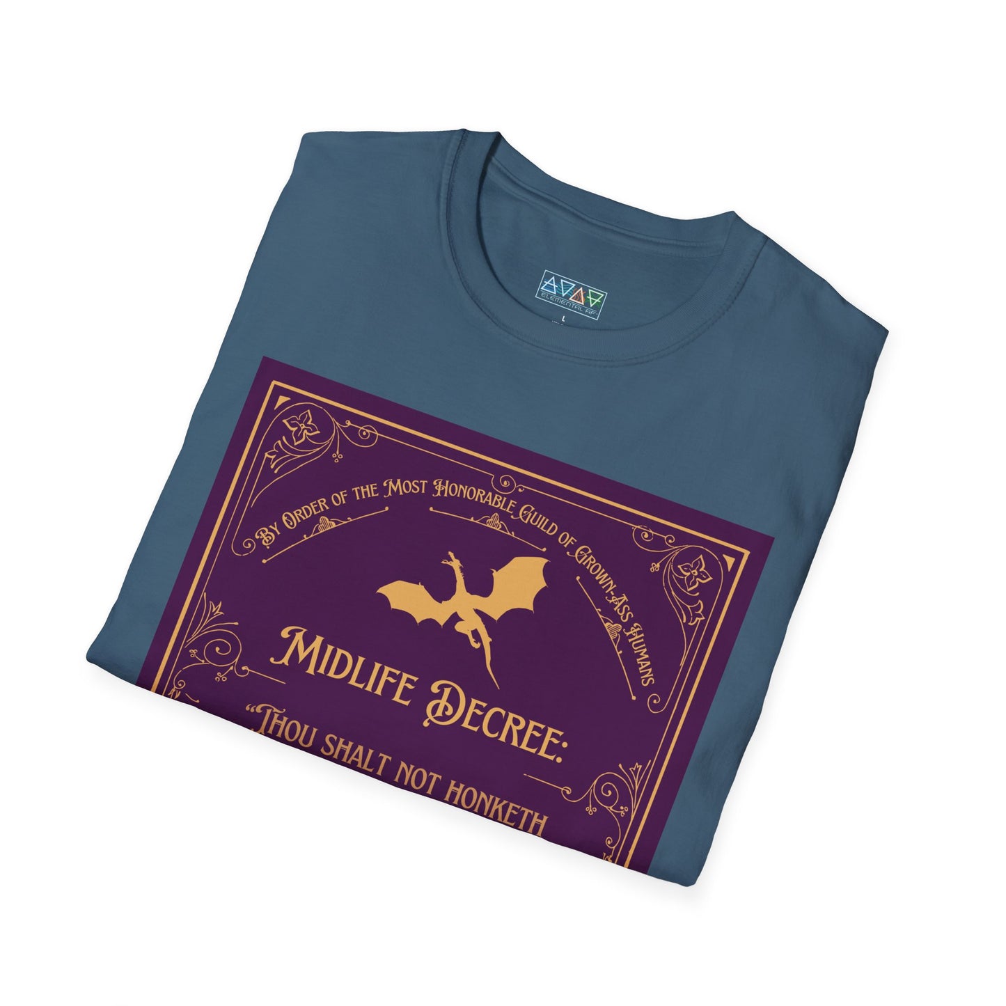 Funny Quote Unisex T-Shirt - Midlife Decree - Thou shalt not honk in rage
