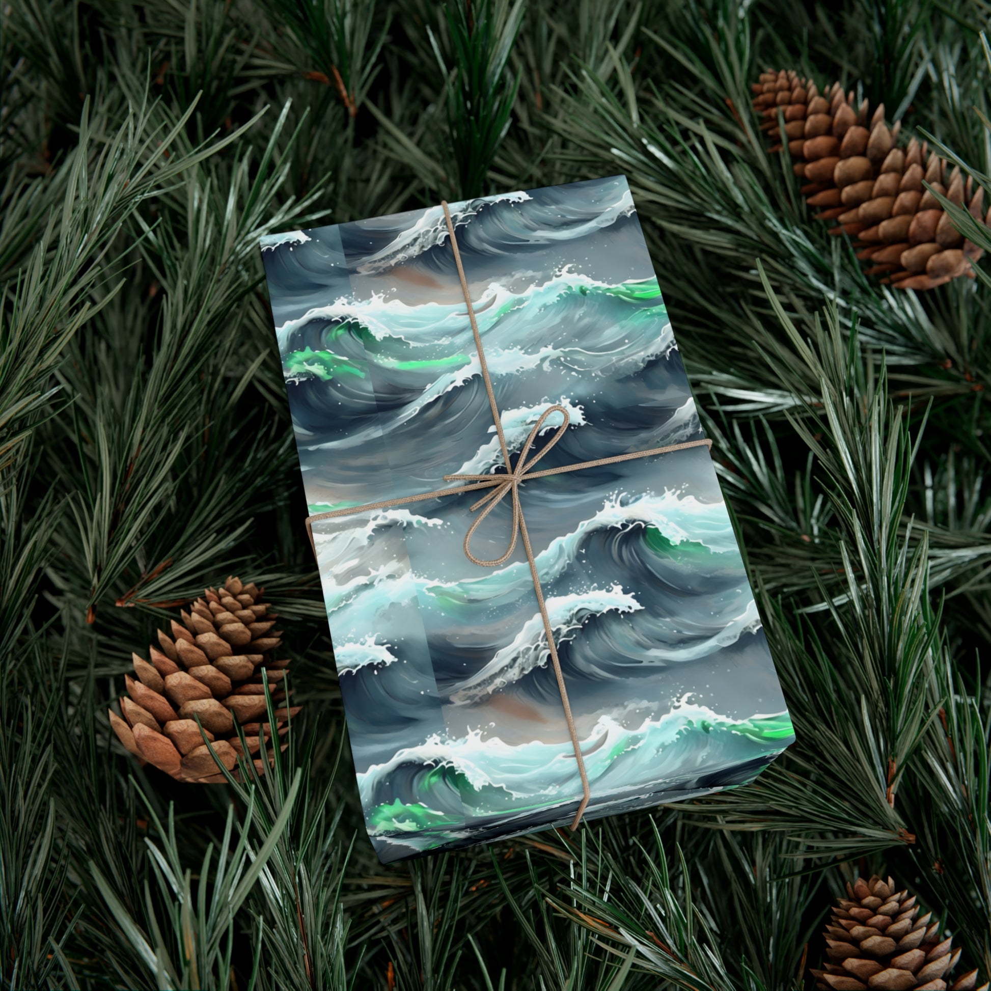 Ocean Waves Gift Wrap, Anime Design, Wrapping Paper Roll, Japanese Inspired Pattern, Gift Wrap Sheets, Birthday Party Supplies