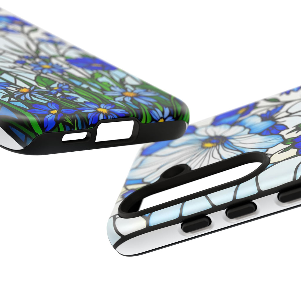 Botanical Stained Glass Tough Case - Floral Phone Cover, Protective Phone Case, Flower Pattern Phone Shell, Nature Inspired Smartphone Case,