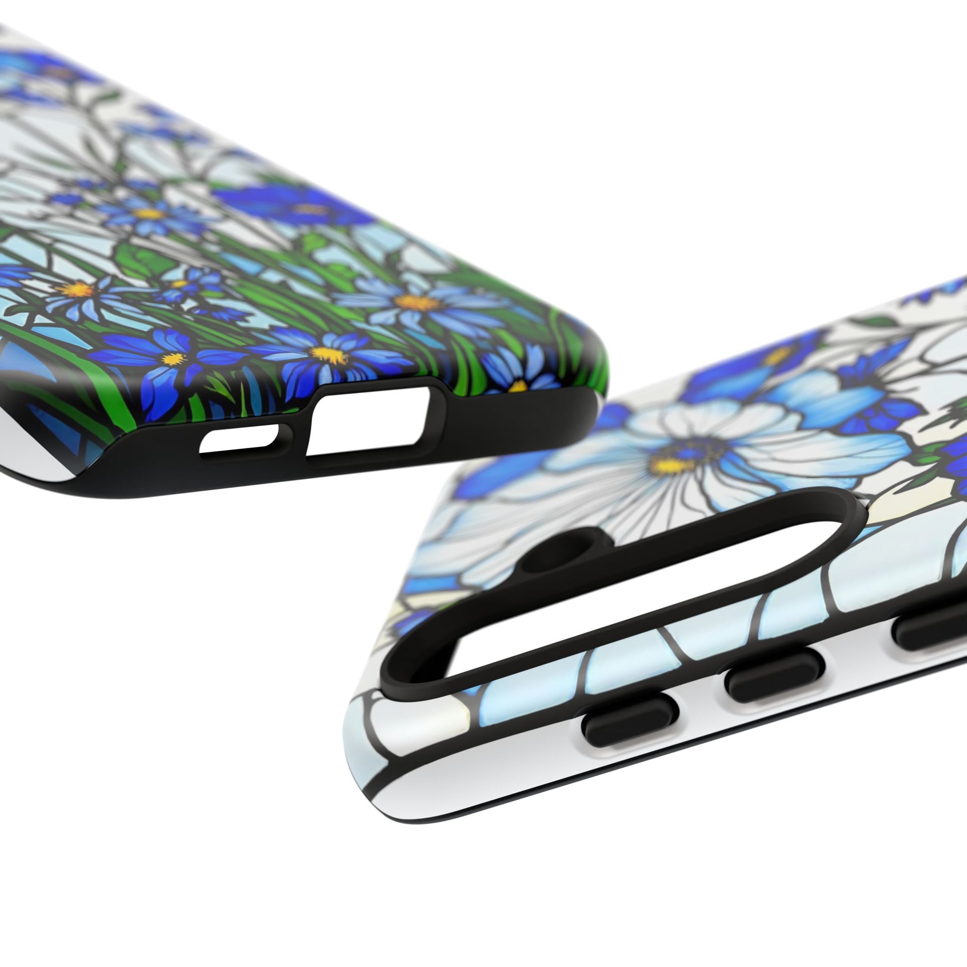 Botanical Stained Glass Tough Case - Floral Phone Cover, Protective Phone Case, Flower Pattern Phone Shell, Nature Inspired Smartphone Case,