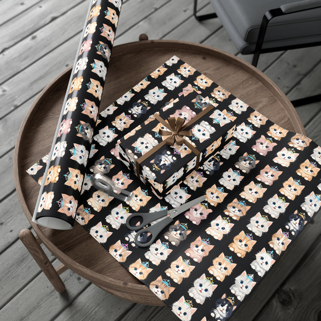 Gift Wrap Papers, Adorable Kittens wearing tiaras - Perfect for cat lovers, birthday gifts, holiday presents, crafting projects - Tissue
