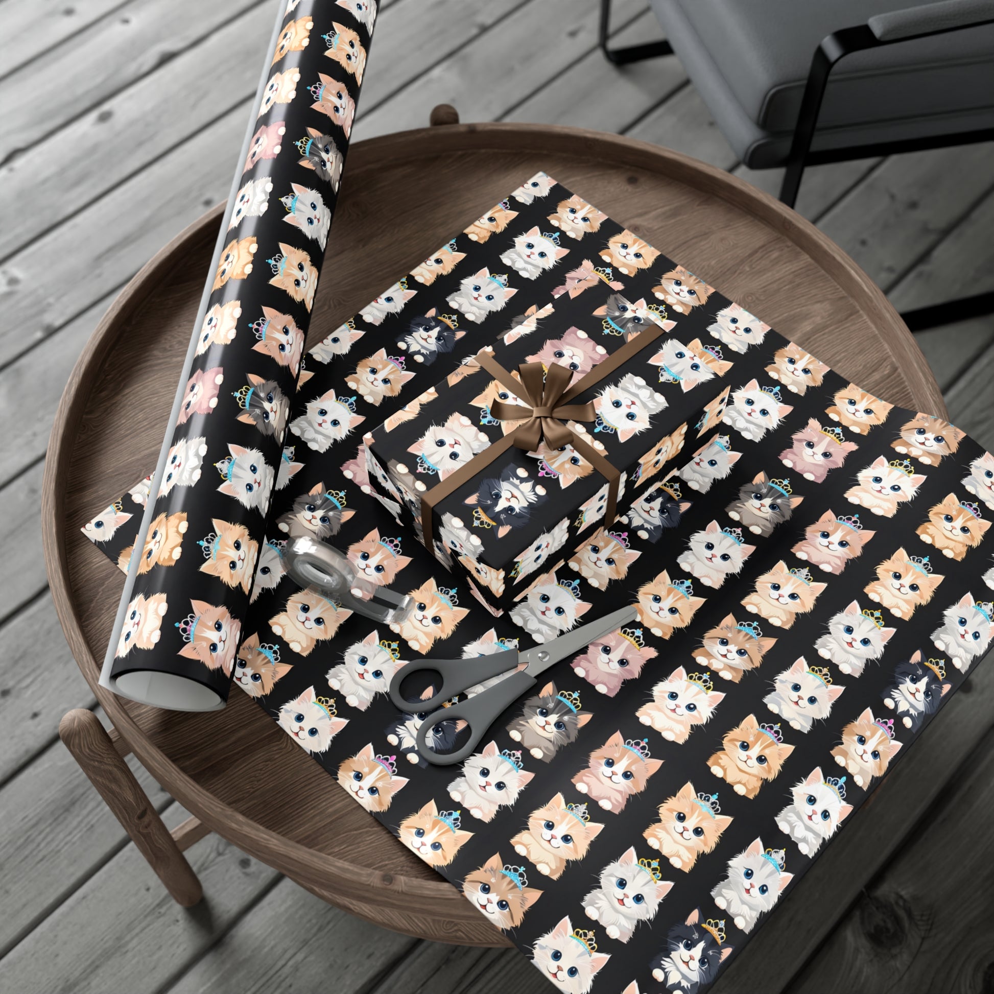 Gift Wrap Papers, Adorable Kittens wearing tiaras - Perfect for cat lovers, birthday gifts, holiday presents, crafting projects - Tissue