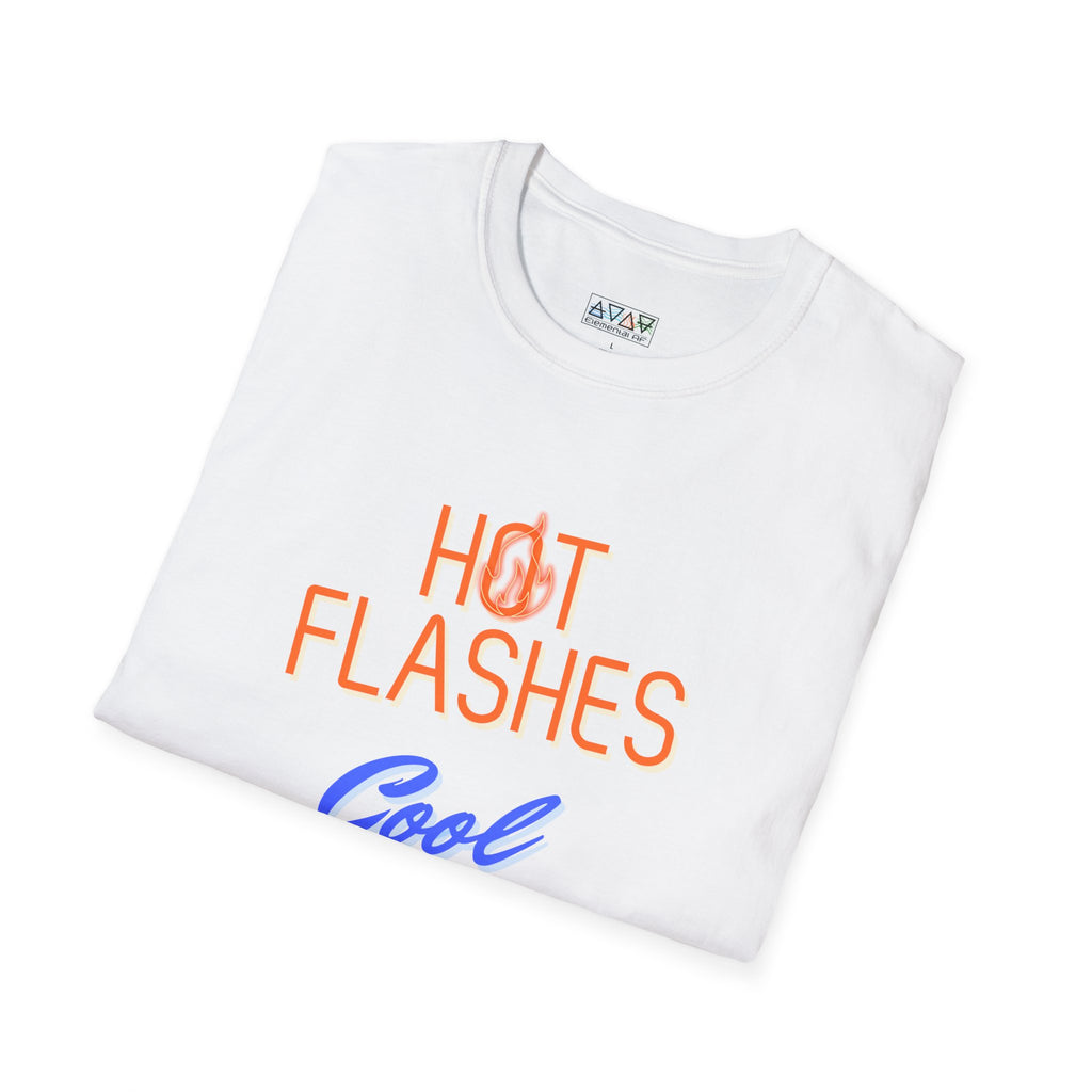 Hot Flashes & Cool Attitude Unisex T-Shirt, Funny Graphic Tee, Gift for Women, Casual Wear, Birthday Present, Summer Fashion
