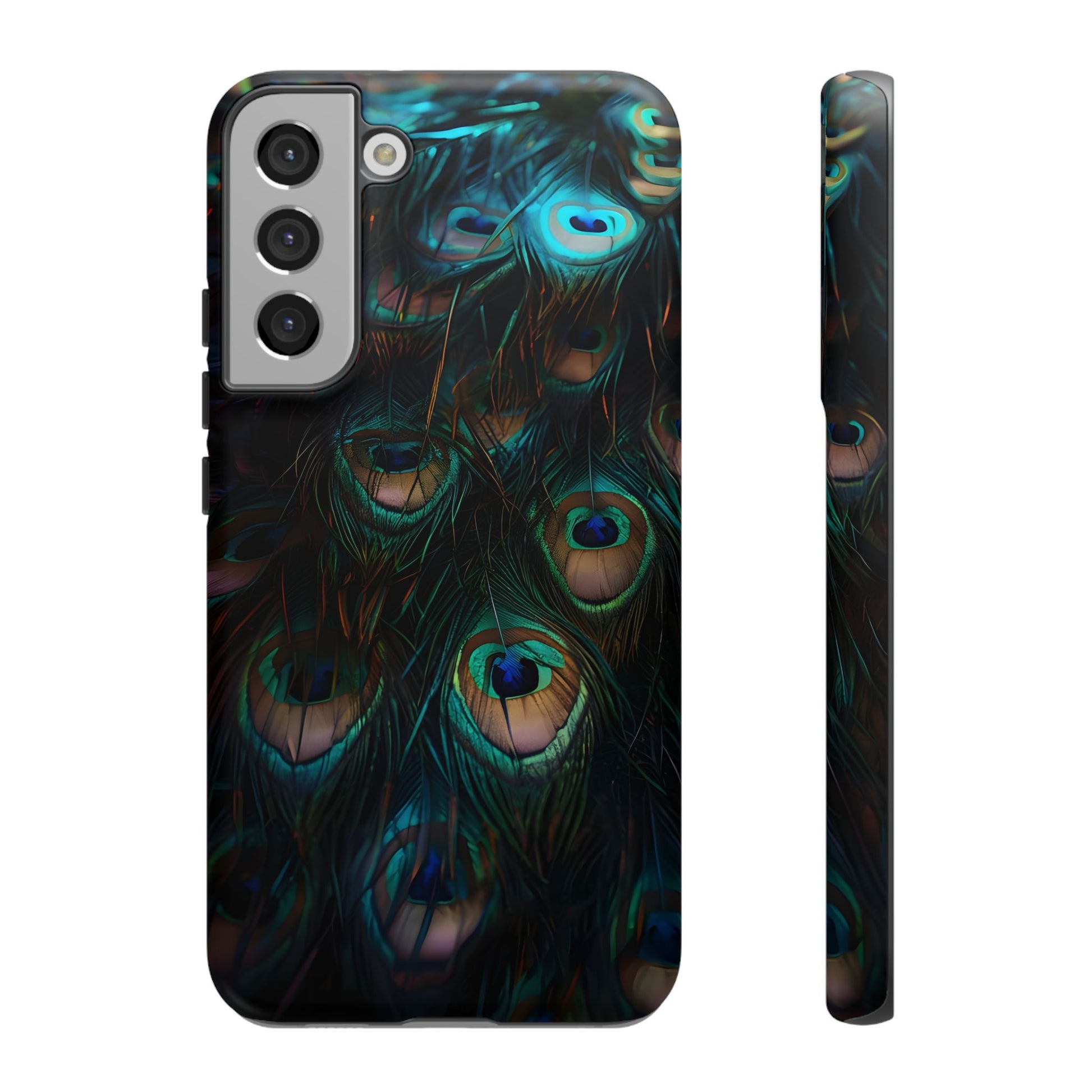Phone Case, Close Up Peacock Feathers Design, Protective Cover, Unique Gift, Stylish Accessory, Nature Lover Gift, Feather Print Case