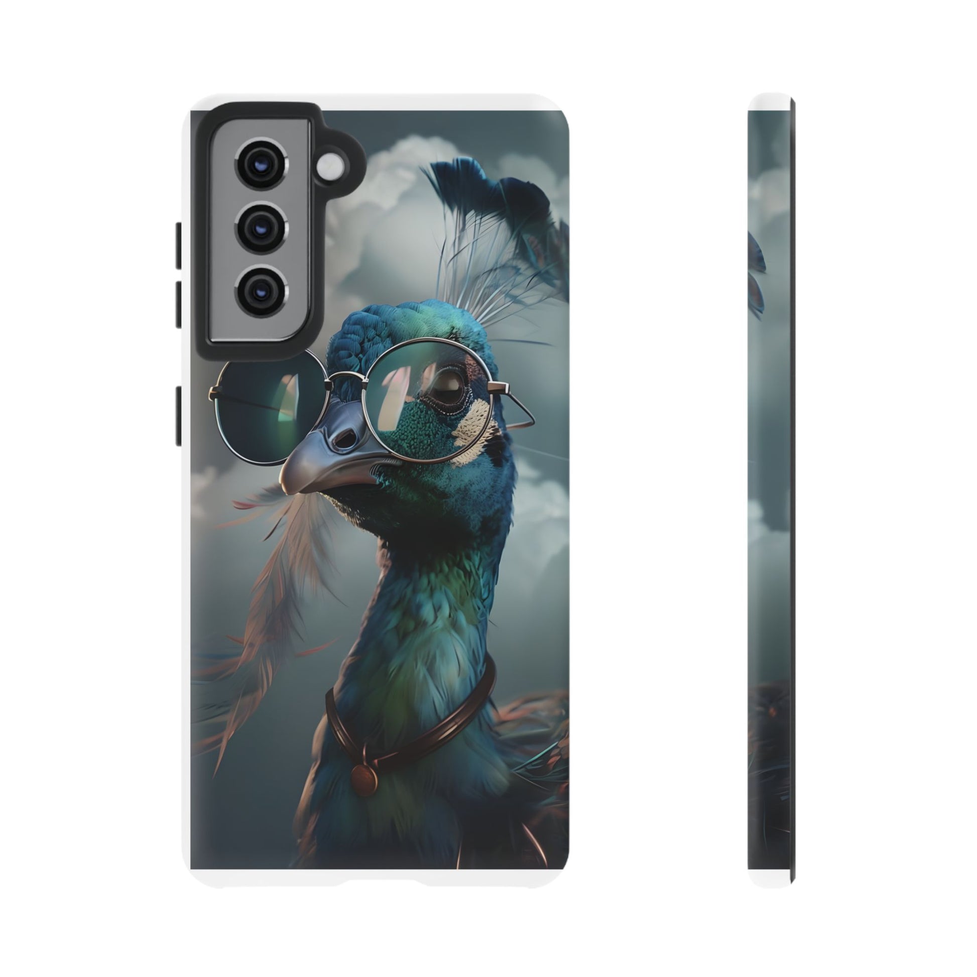 Phone Case, Peacock Design, Neon Lighting, Unique Gift, Hard Shell Cover, Protective Sleeve