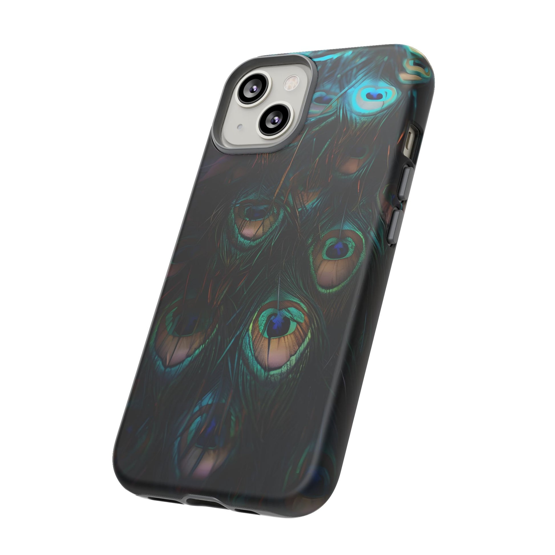 Phone Case, Close Up Peacock Feathers Design, Protective Cover, Unique Gift, Stylish Accessory, Nature Lover Gift, Feather Print Case