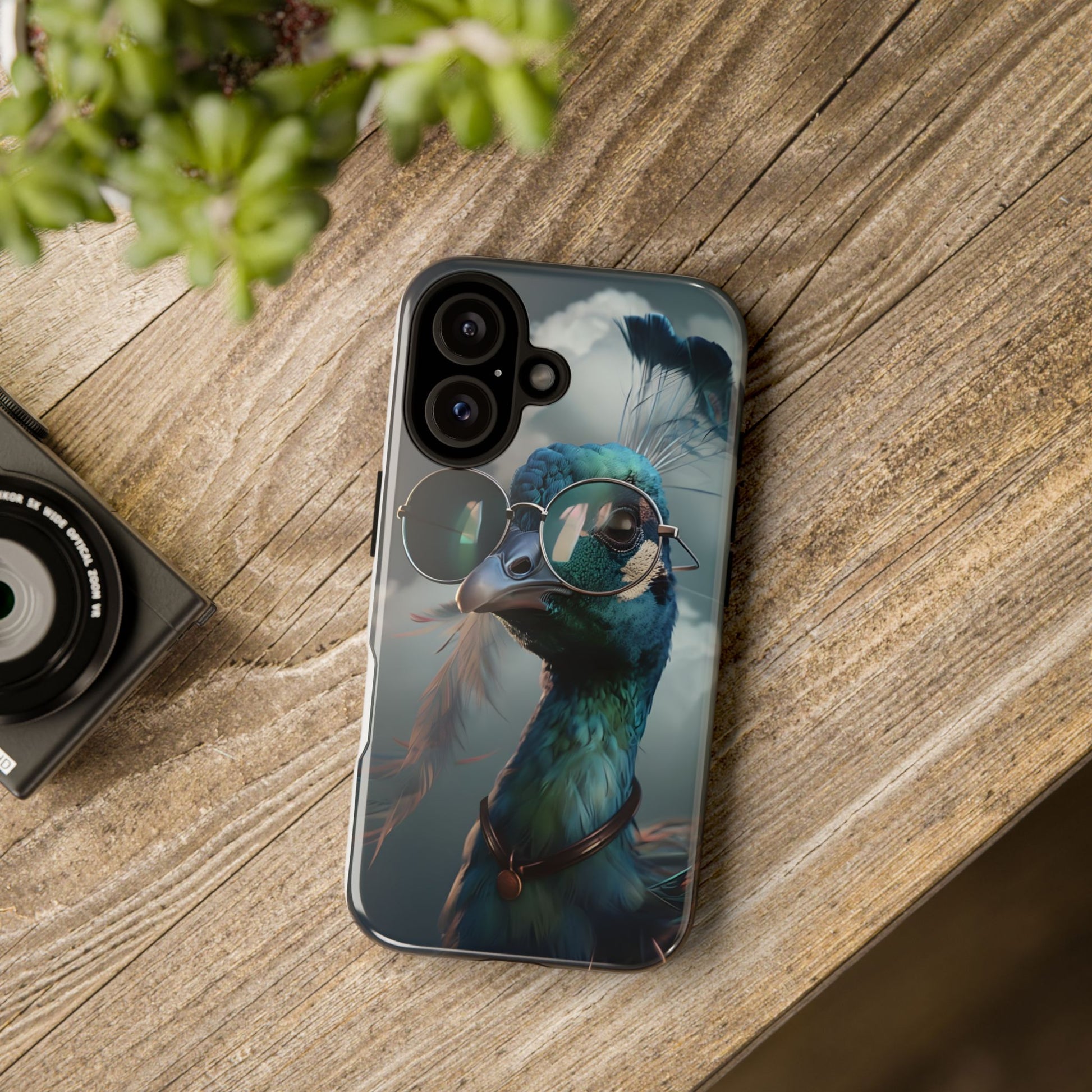 Phone Case, Peacock Design, Neon Lighting, Unique Gift, Hard Shell Cover, Protective Sleeve