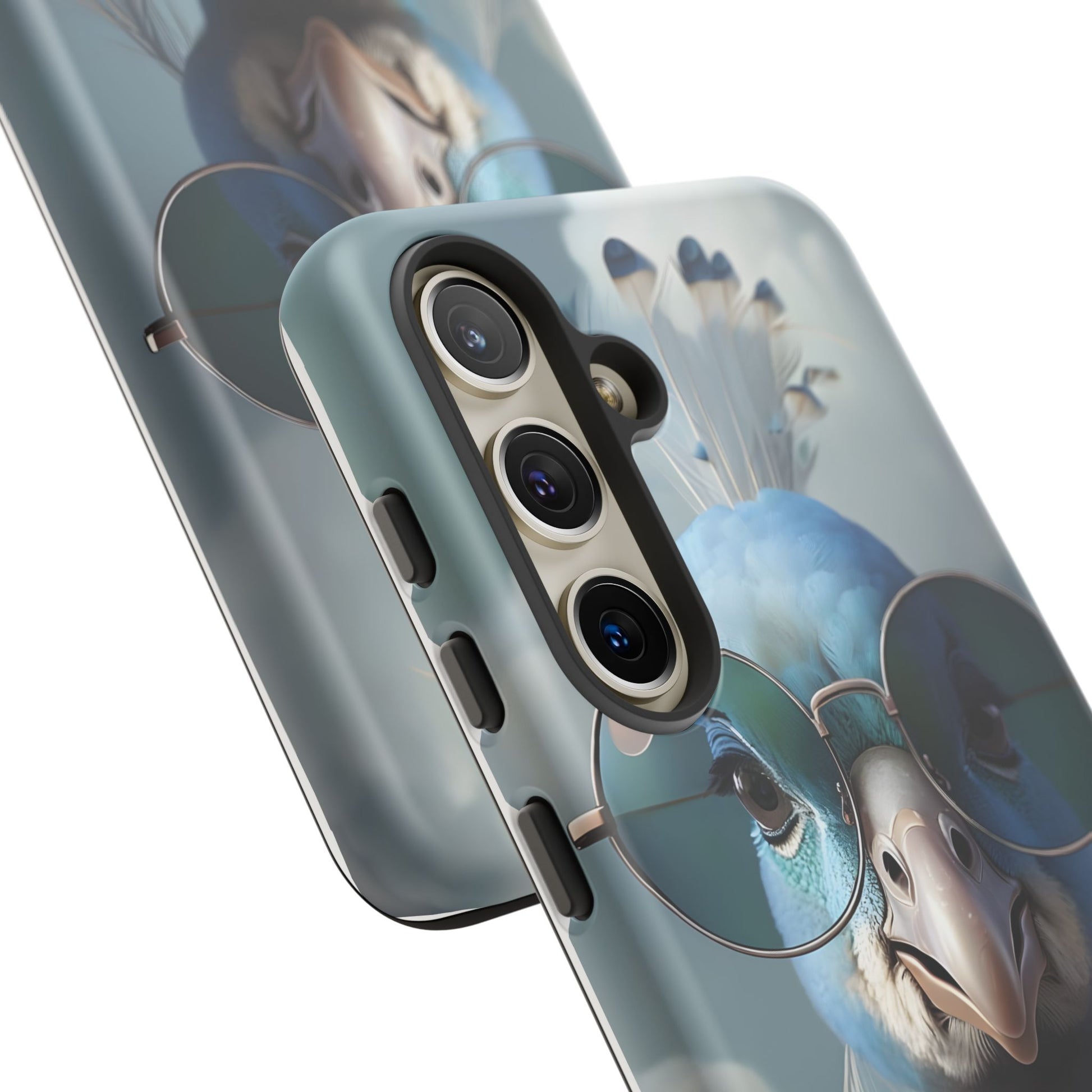 Phone Case, Glamorous Peacock Wearing Sunglasses - Protective Cover, Unique Gift, Trendy Accessories, Animal Lover, Fashionable Mobile Shell
