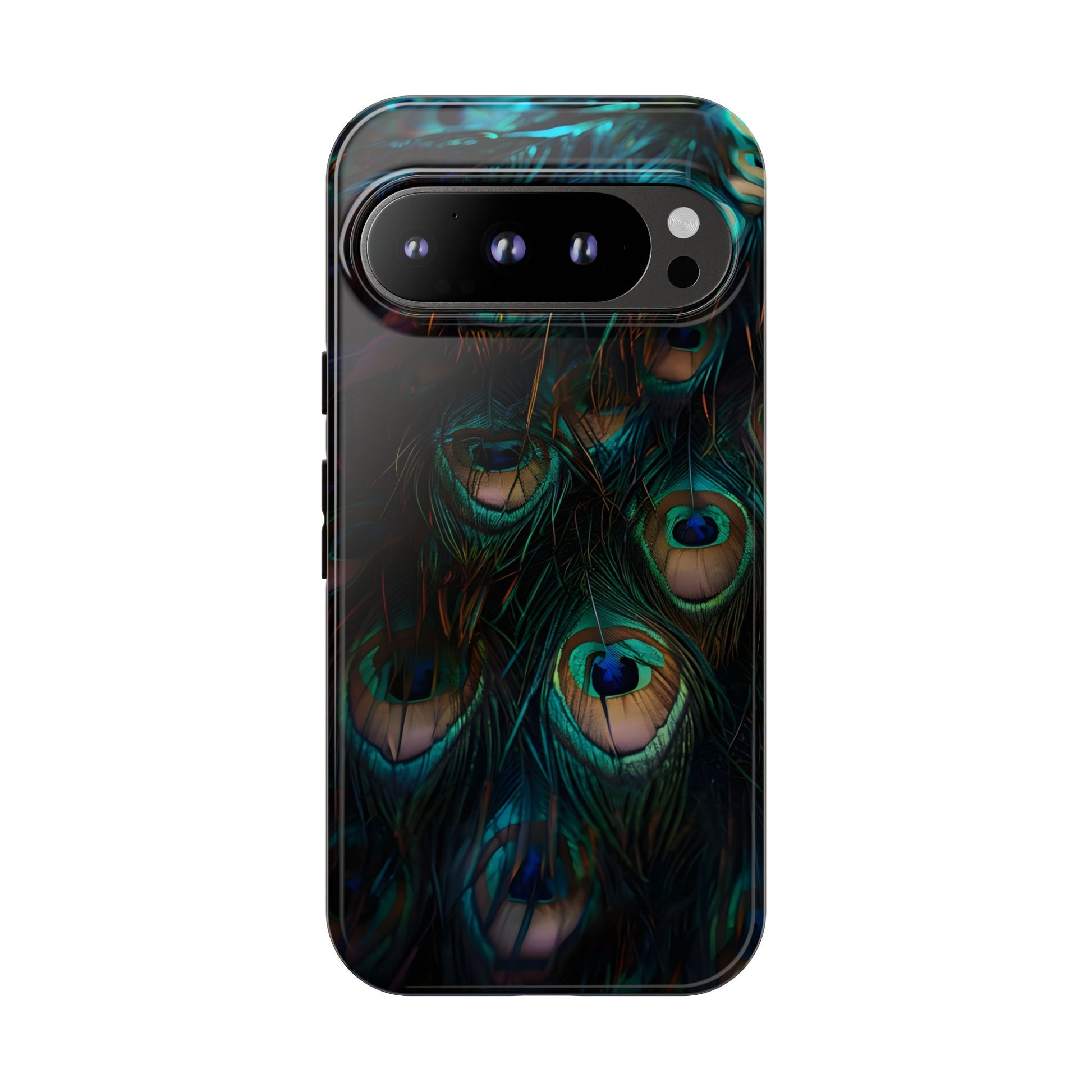 Phone Case, Close Up Peacock Feathers Design, Protective Cover, Unique Gift, Stylish Accessory, Nature Lover Gift, Feather Print Case