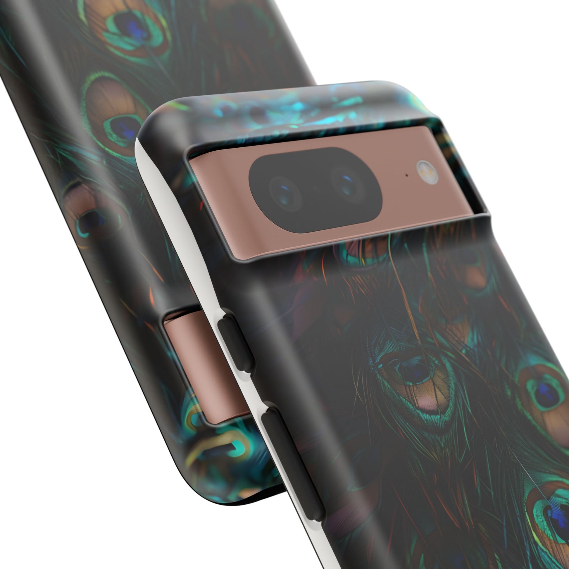 Phone Case, Close Up Peacock Feathers Design, Protective Cover, Unique Gift, Stylish Accessory, Nature Lover Gift, Feather Print Case