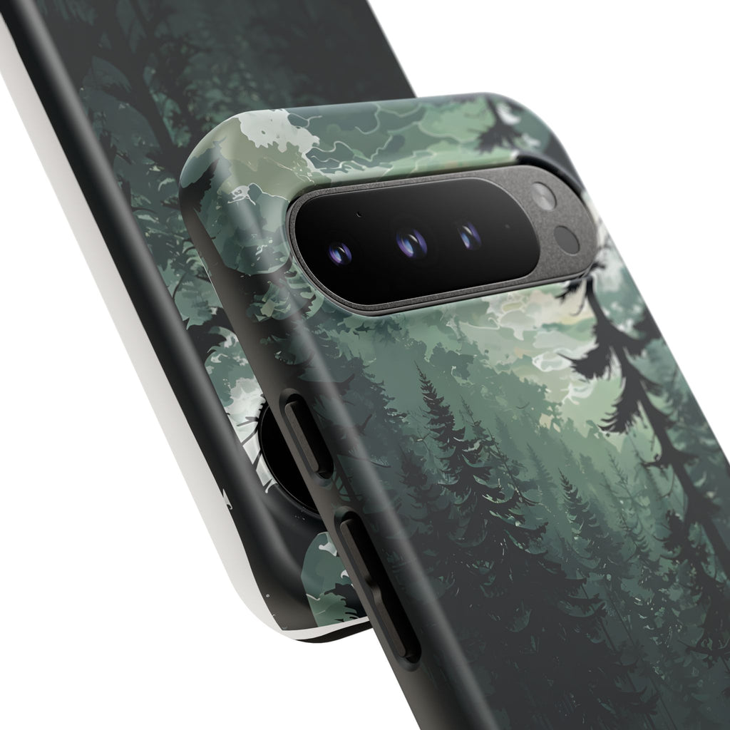 Phone Case, Serene Forest Landscape Digital Illustration Phone Case Cover, Tough Protective Cover, Unique Gift, Trendy