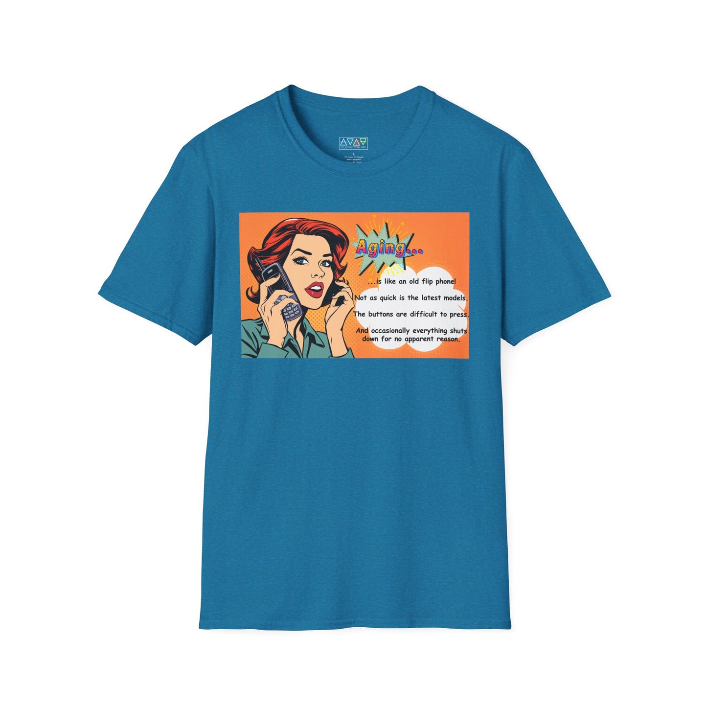 Funny Aging Retro Tech Lover Unisex T-Shirt, Mid-Life Humor Graphic Tee, Birthday Gift for Adults, Flip Phone Shirt
