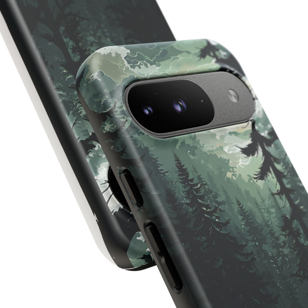 Phone Case, Serene Forest Landscape Digital Illustration Phone Case Cover, Tough Protective Cover, Unique Gift, Trendy