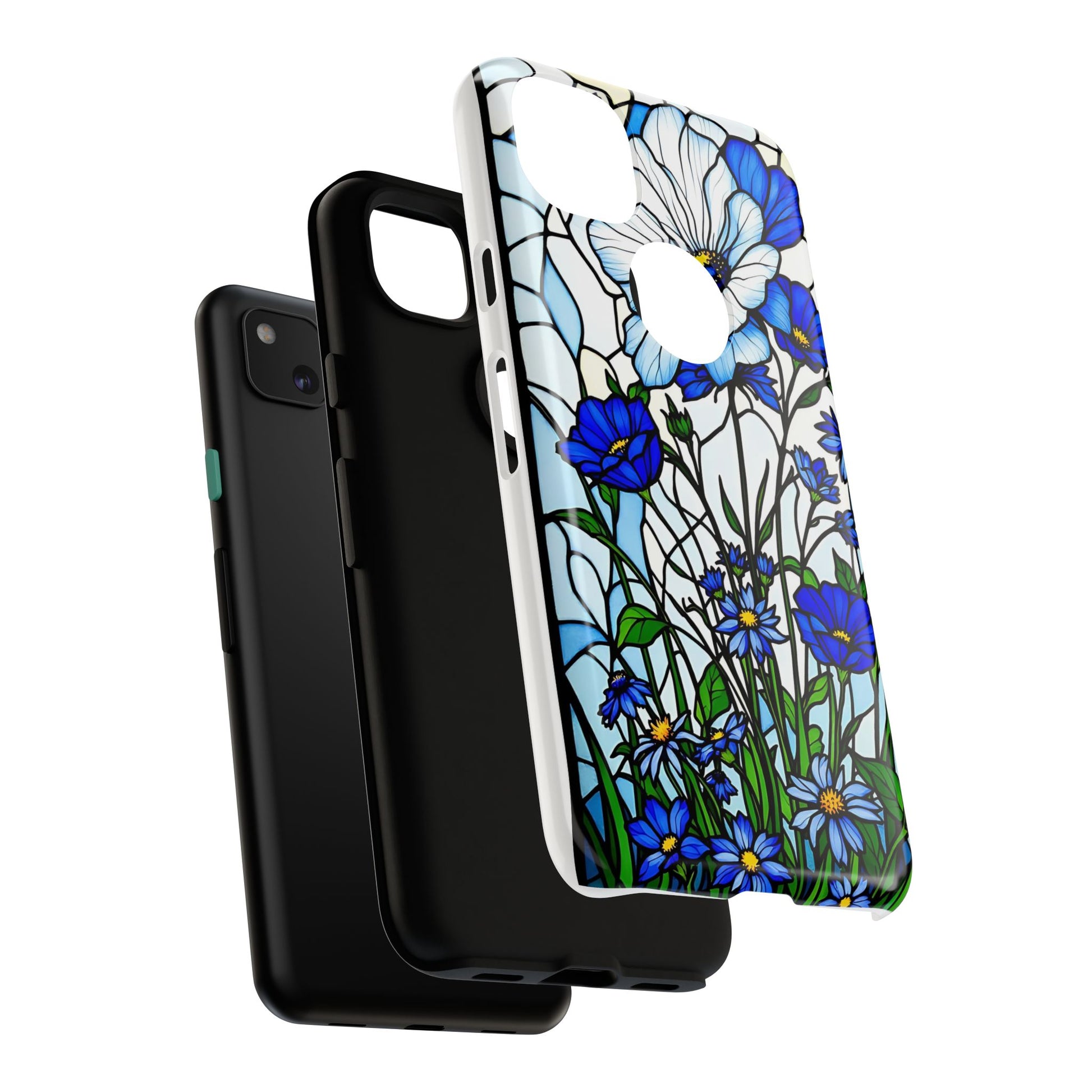 Botanical Stained Glass Tough Case - Floral Phone Cover, Protective Phone Case, Flower Pattern Phone Shell, Nature Inspired Smartphone Case,