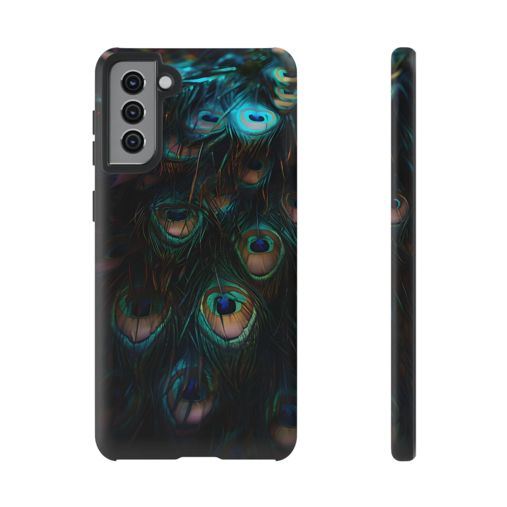 Phone Case, Close Up Peacock Feathers Design, Protective Cover, Unique Gift, Stylish Accessory, Nature Lover Gift, Feather Print Case