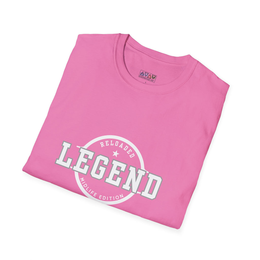 Mid-Life Legend Reloaded - Unisex Softstyle T-Shirt - Casual Comfort, Perfect for Legends, Gift for Him, Everyday Wear, Fun Gift Ideas
