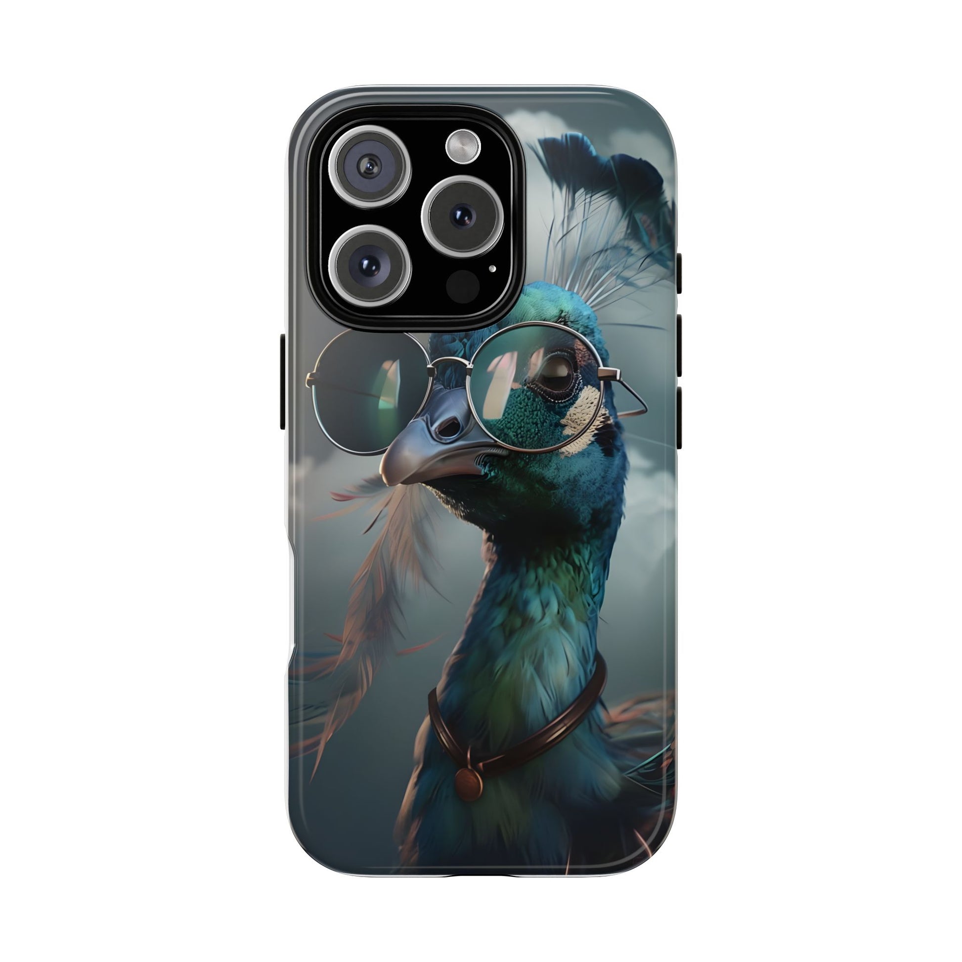 Phone Case, Peacock Design, Neon Lighting, Unique Gift, Hard Shell Cover, Protective Sleeve