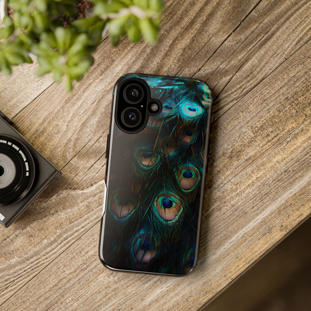 Phone Case, Close Up Peacock Feathers Design, Protective Cover, Unique Gift, Stylish Accessory, Nature Lover Gift, Feather Print Case