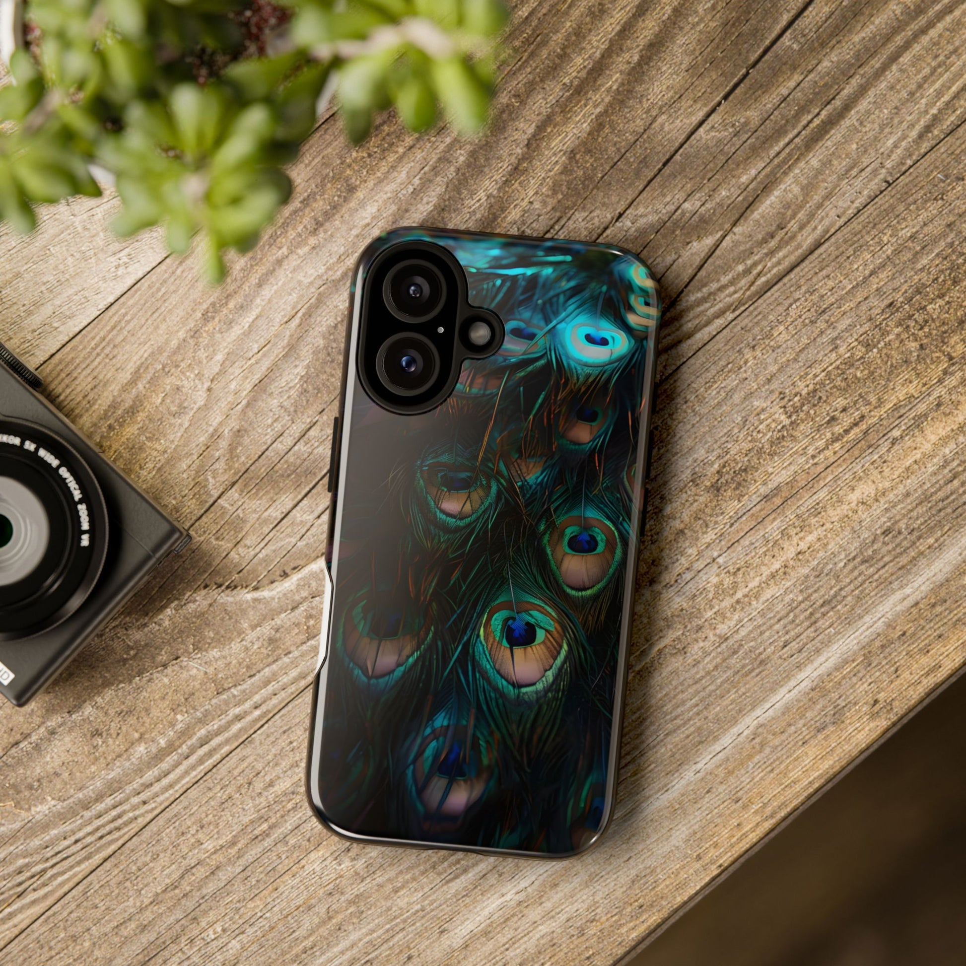 Phone Case, Close Up Peacock Feathers Design, Protective Cover, Unique Gift, Stylish Accessory, Nature Lover Gift, Feather Print Case