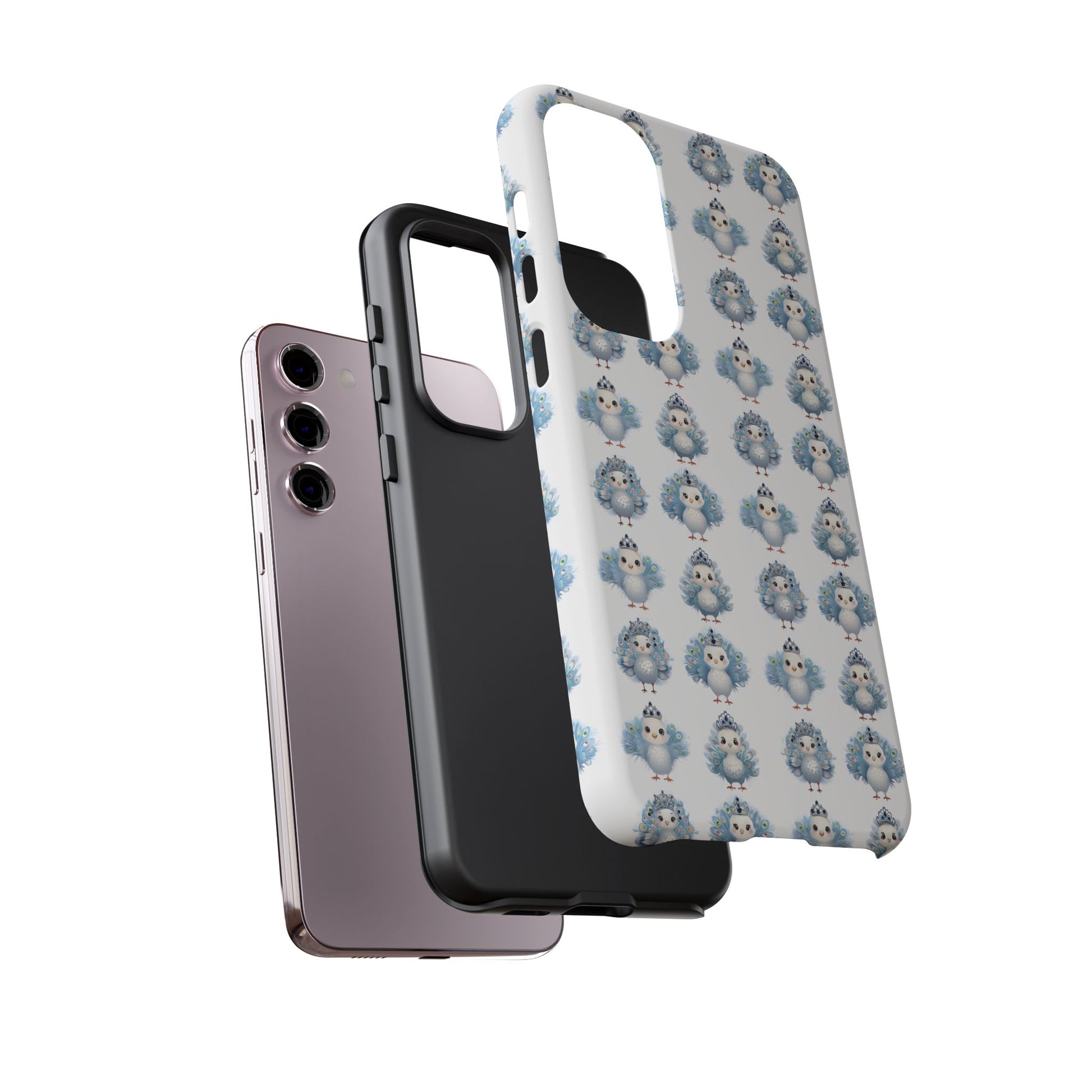 Tough Cases, Peacock Phone Covers, Animal Lover Gift, Cute Bird Accessories, Tiara Design, Protective Shell