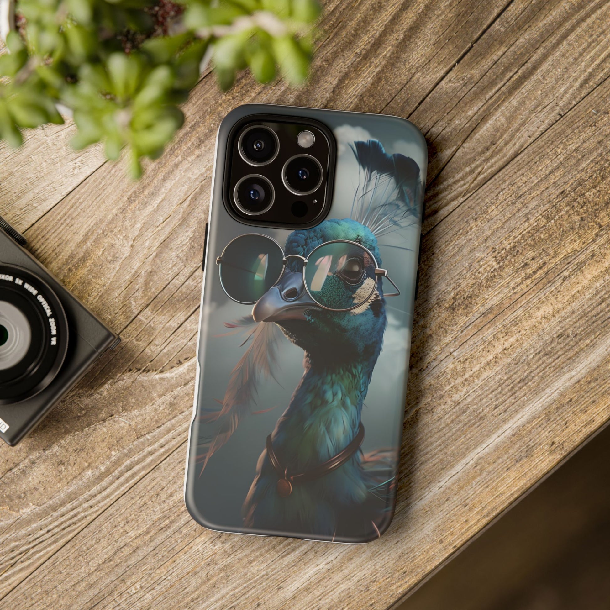 Phone Case, Peacock Design, Neon Lighting, Unique Gift, Hard Shell Cover, Protective Sleeve