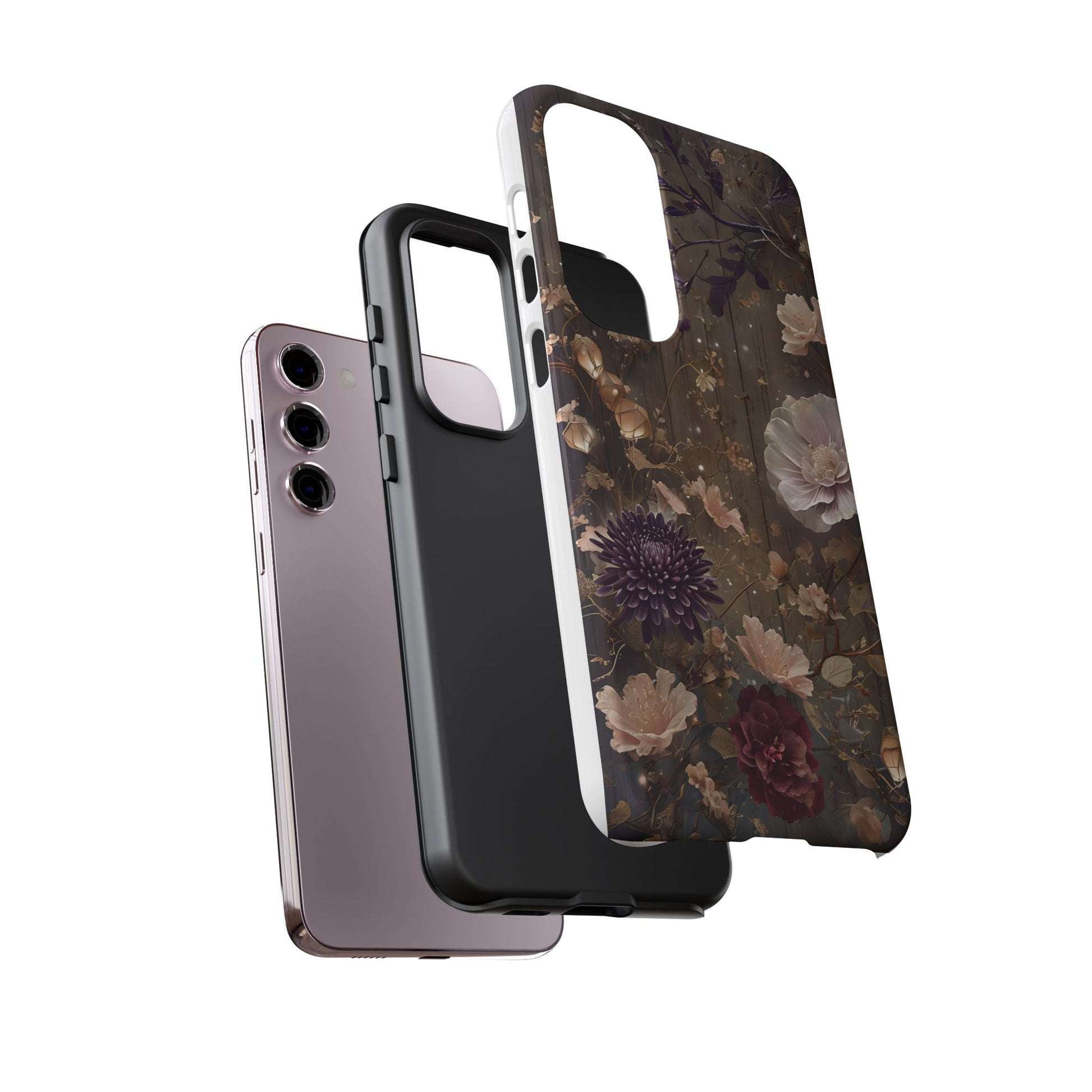 Tough Cases, Enchanting Floral Pattern - Floral Phone Case, Protective Phone Cover, Botanical Design, Flower Print, Tough Shell for Device