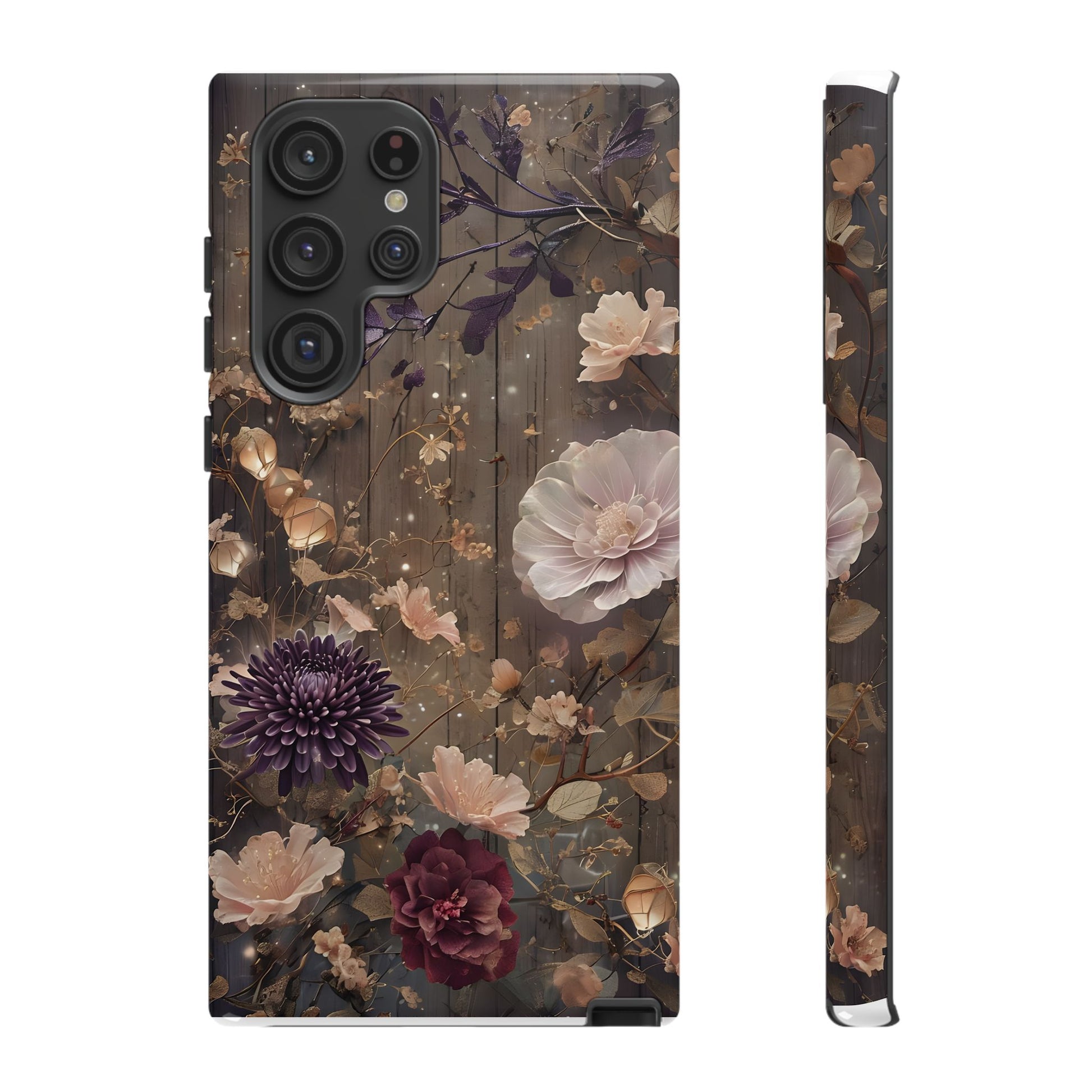 Tough Cases, Enchanting Floral Pattern - Floral Phone Case, Protective Phone Cover, Botanical Design, Flower Print, Tough Shell for Device