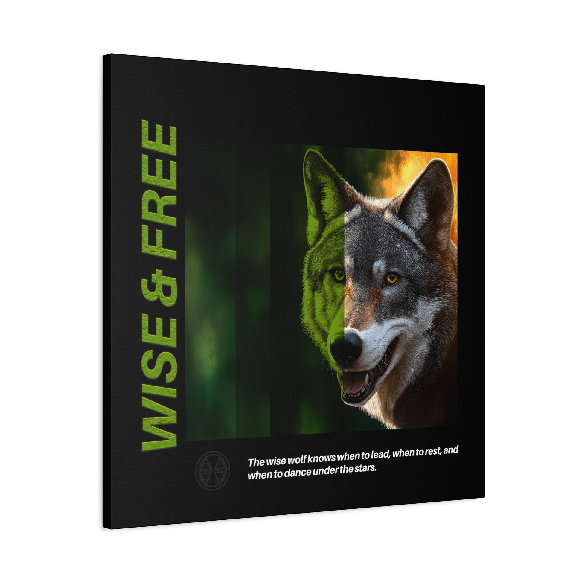 Canvas Art, Wise & Free Wall Decor, Inspirational Wolf, Motivational Home Decor, Nature-Themed Gift