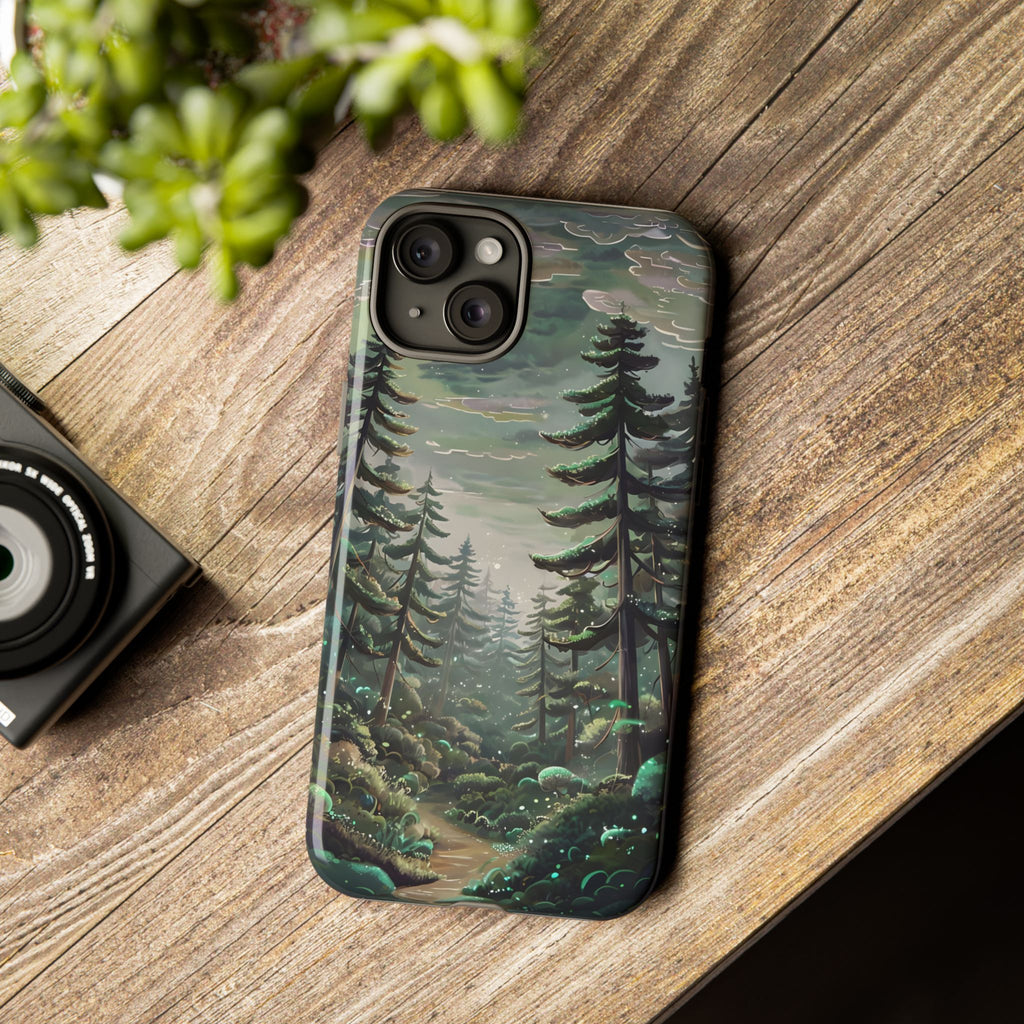 Phone Case, Whimsical Anime Forest Illustration Brimming With Enchantment, Tough Protective Cover, Unique Gift, Trendy