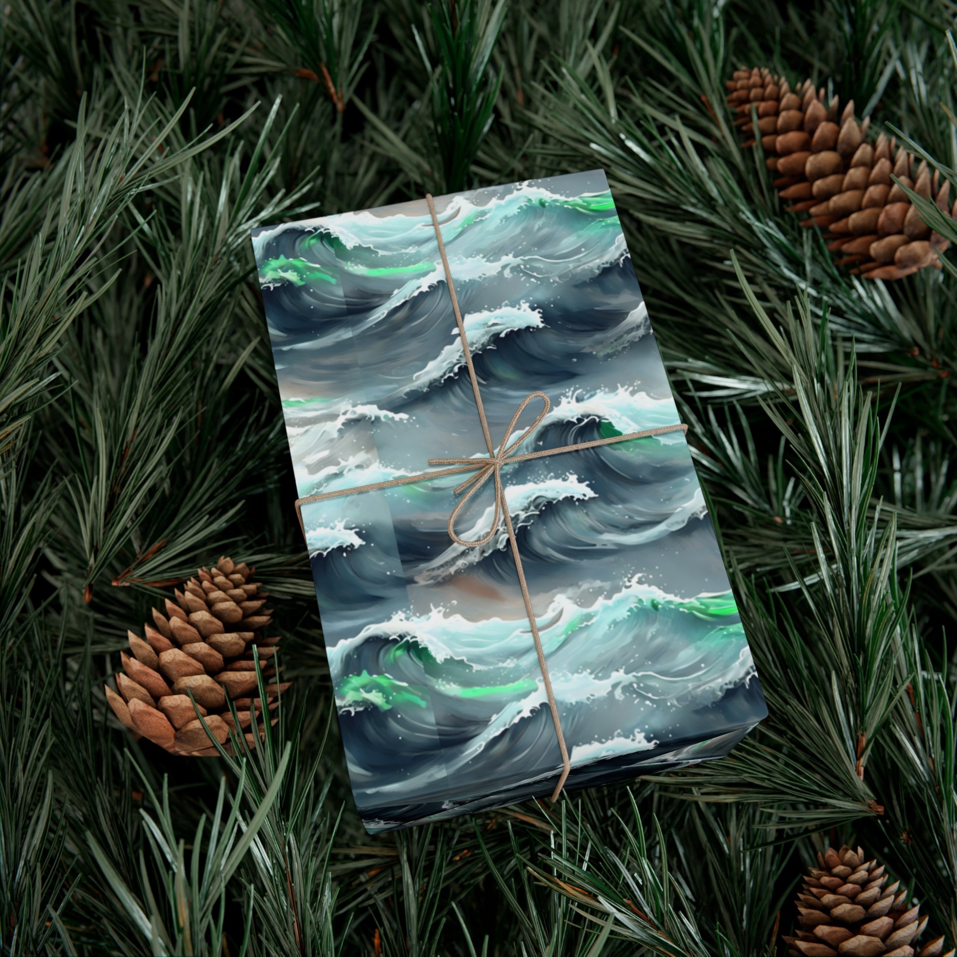Ocean Waves Gift Wrap, Anime Design, Wrapping Paper Roll, Japanese Inspired Pattern, Gift Wrap Sheets, Birthday Party Supplies