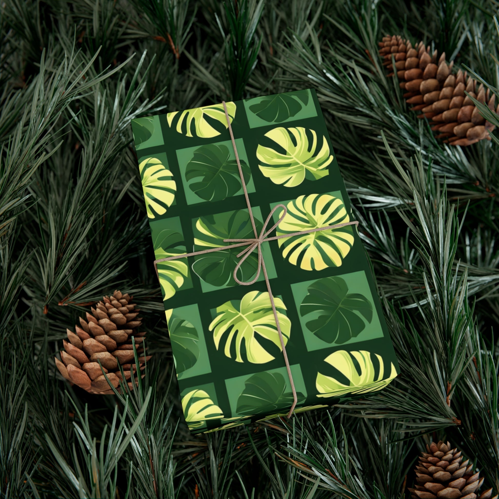 Wrapping Paper, Vibrant Tropical Botanical Pattern With Monstera Leaves - Gift Wrap Rolls, Eco-Friendly Gift Wrap, Holiday Season Wrapping