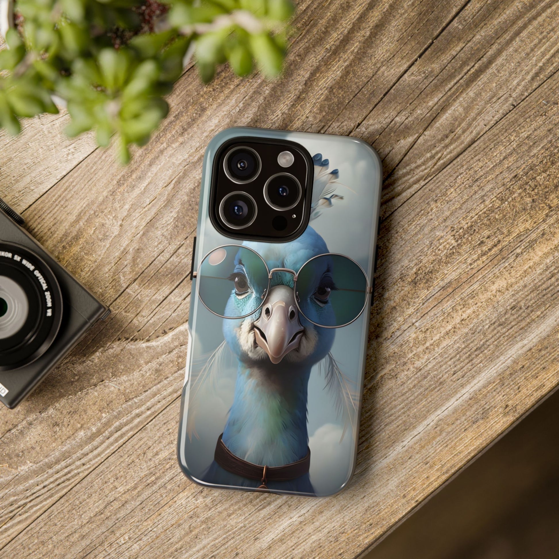 Phone Case, Glamorous Peacock Wearing Sunglasses - Protective Cover, Unique Gift, Trendy Accessories, Animal Lover, Fashionable Mobile Shell